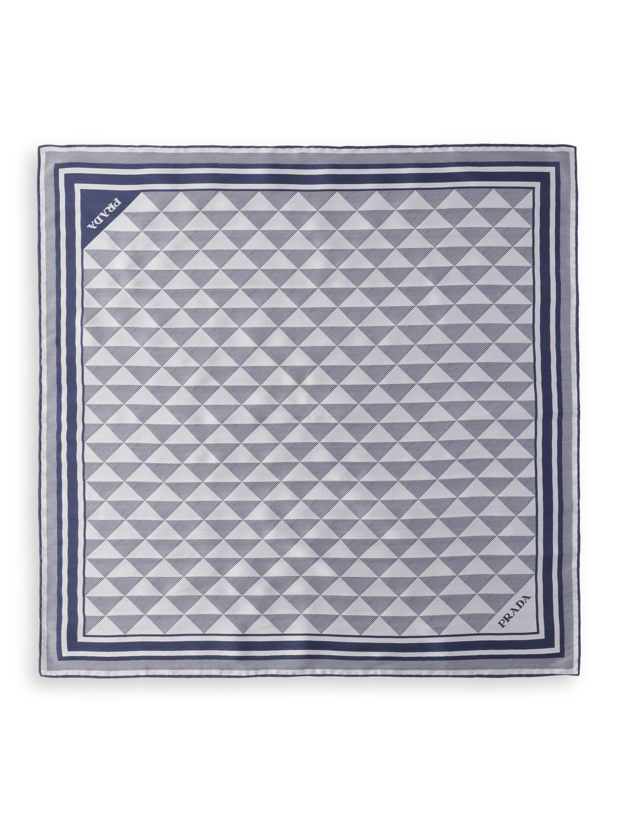 Prada Women's Printed Silk Twill Square Scarf - Blue
