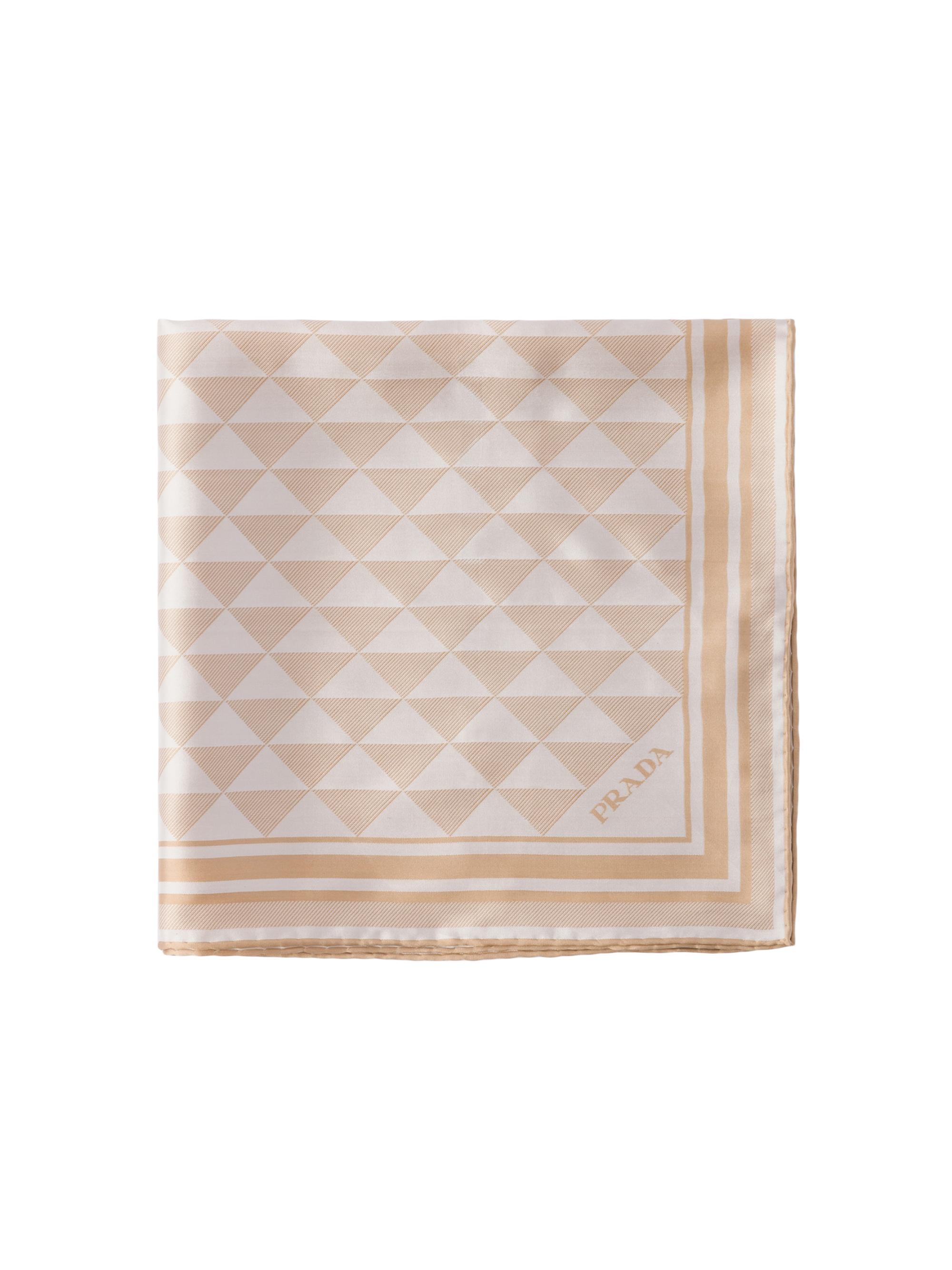 Prada Women's Printed Silk Twill Square Scarf - Brown
