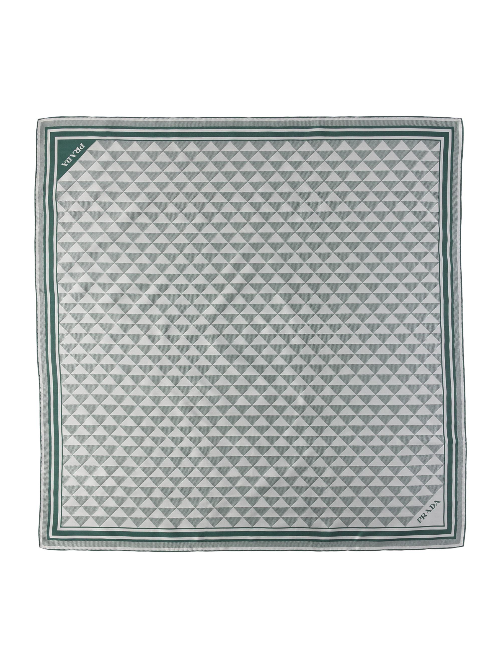 Prada Women's Printed Silk Twill Square Scarf - Green