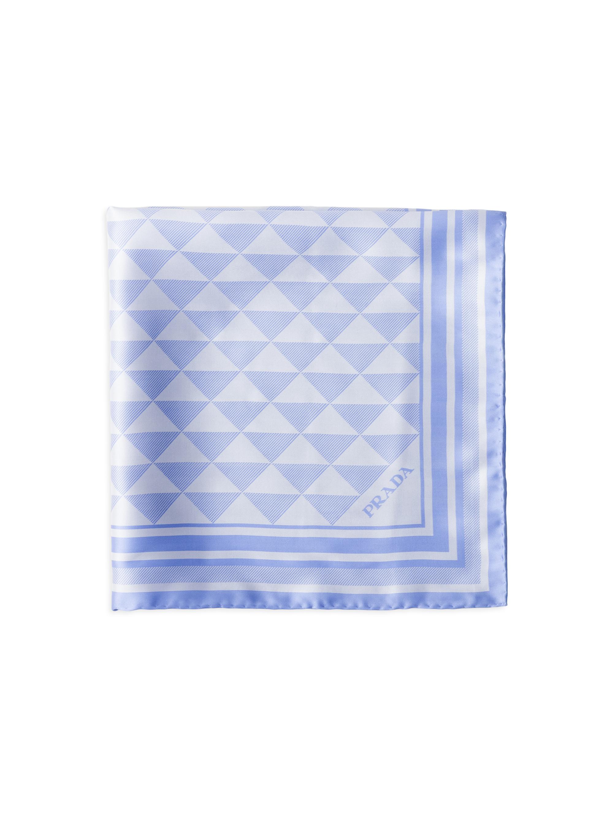 Prada Women's Printed Silk Twill Square Scarf - Light Blue