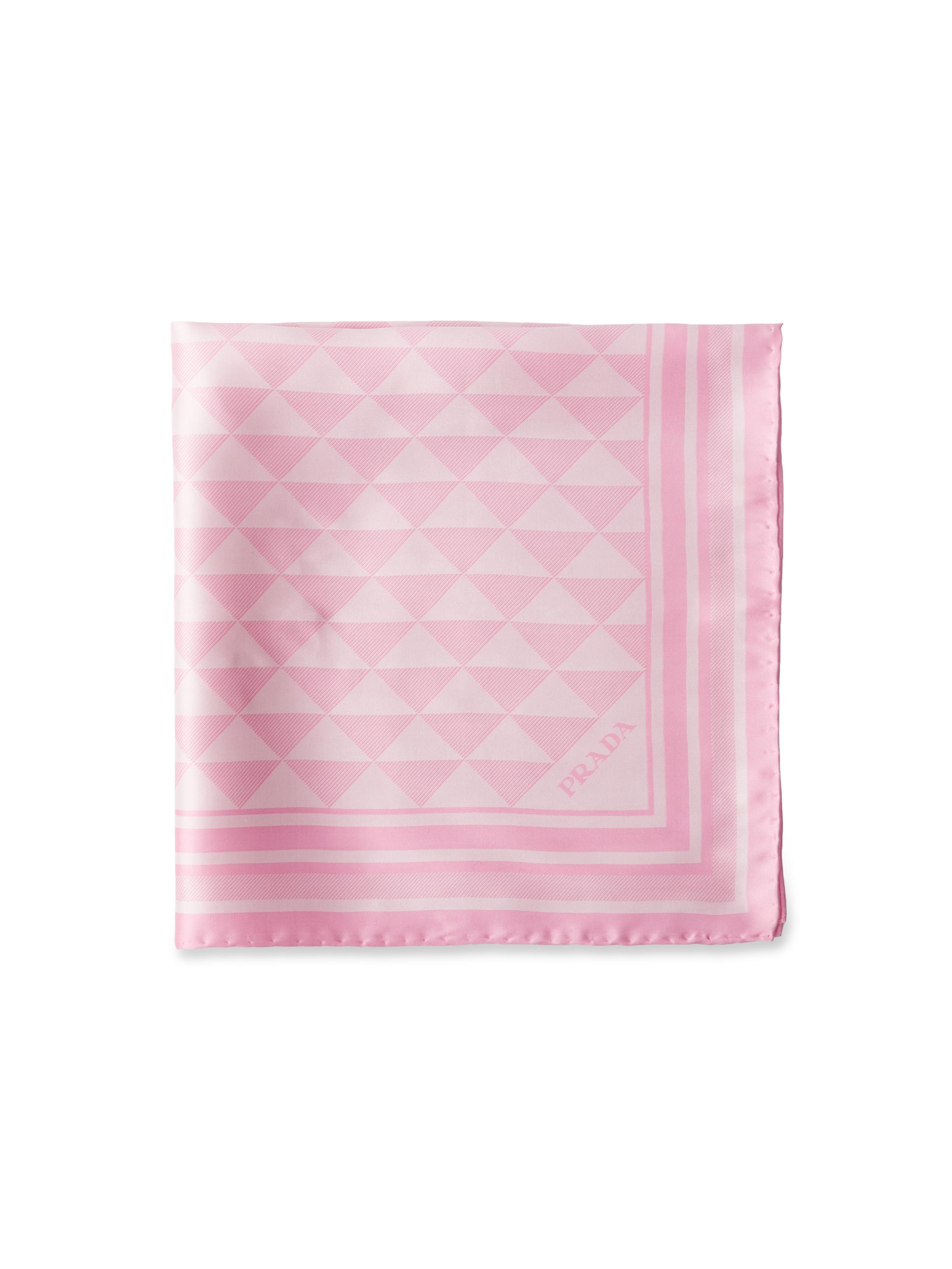 Prada Women's Printed Silk Twill Square Scarf - Pink