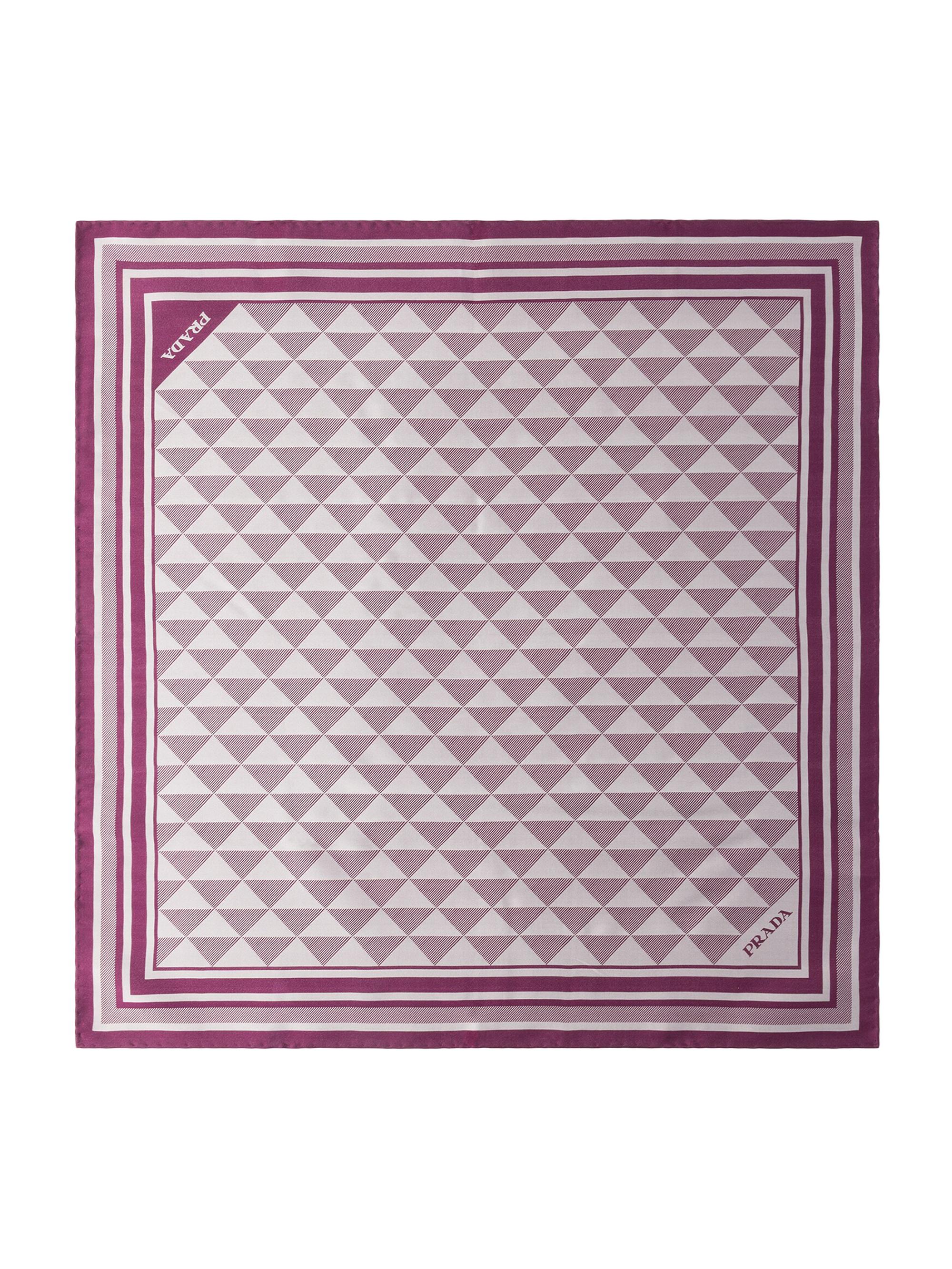 Prada Women's Printed Silk Twill Square Scarf - Purple