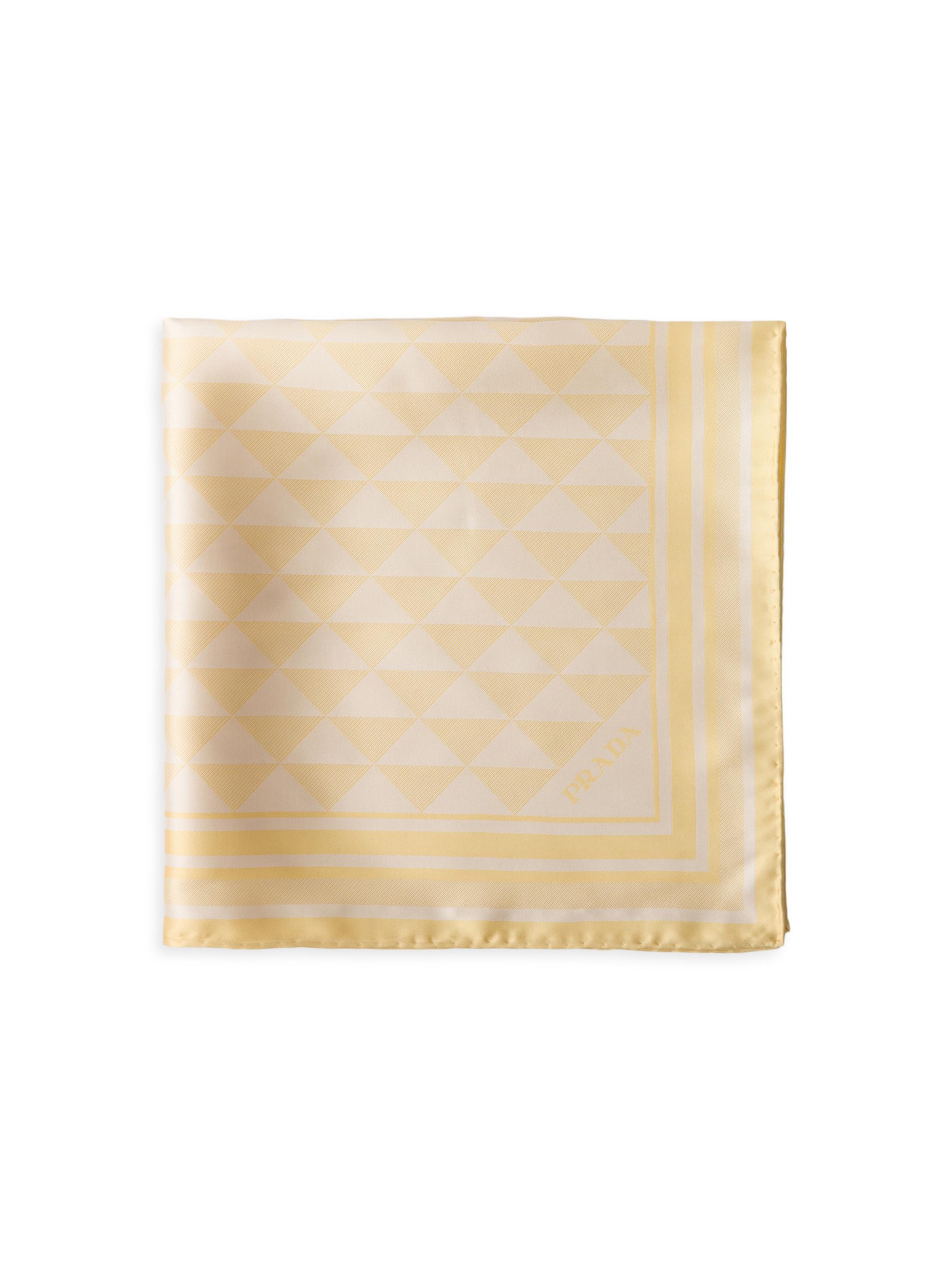 Prada Women's Printed Silk Twill Square Scarf - Yellow