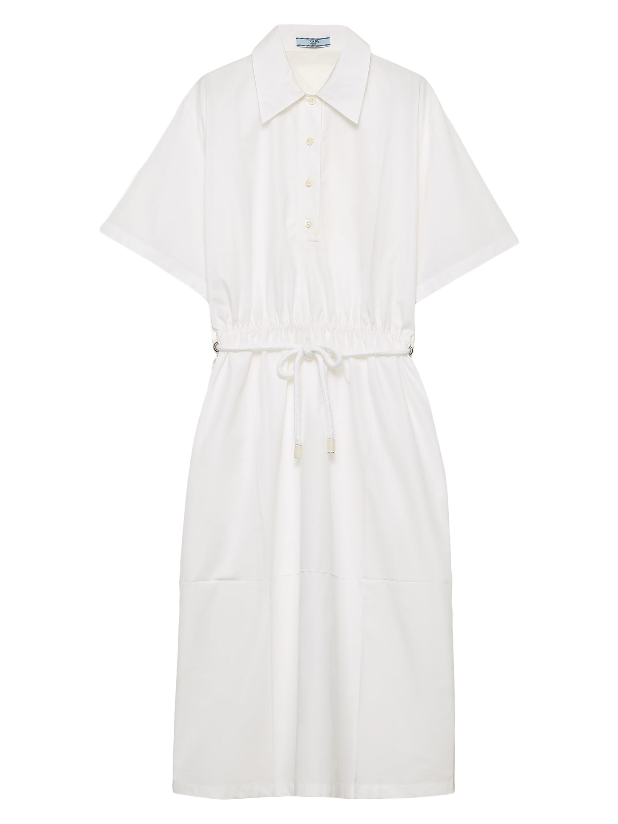 Prada Women's Poplin and Satin Dress - White
