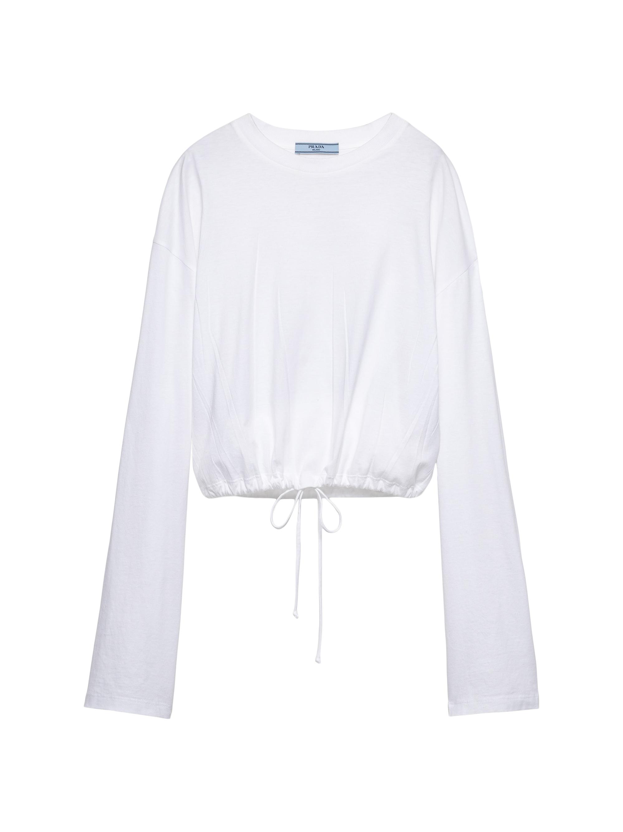 Prada Women's Long-Sleeved Jersey T-Shirt - White