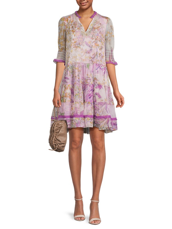 Shop Johnny Was Abbey Tiered Minidress | Saks Fifth Avenue Shop Johnny Was Abbey Tiered Minidress | Saks Fifth Avenue