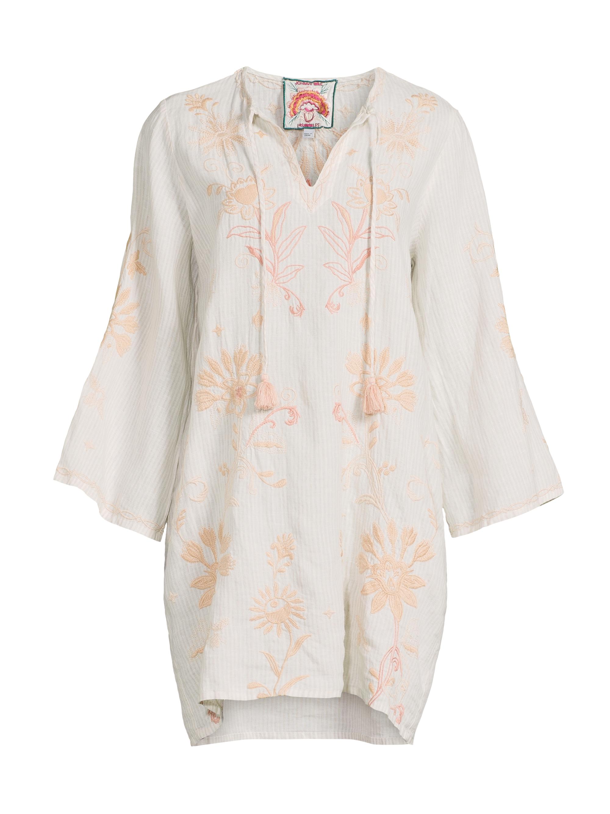 Johnny Was Women's Danika Floral Linen Minidress - Elordi Stripe