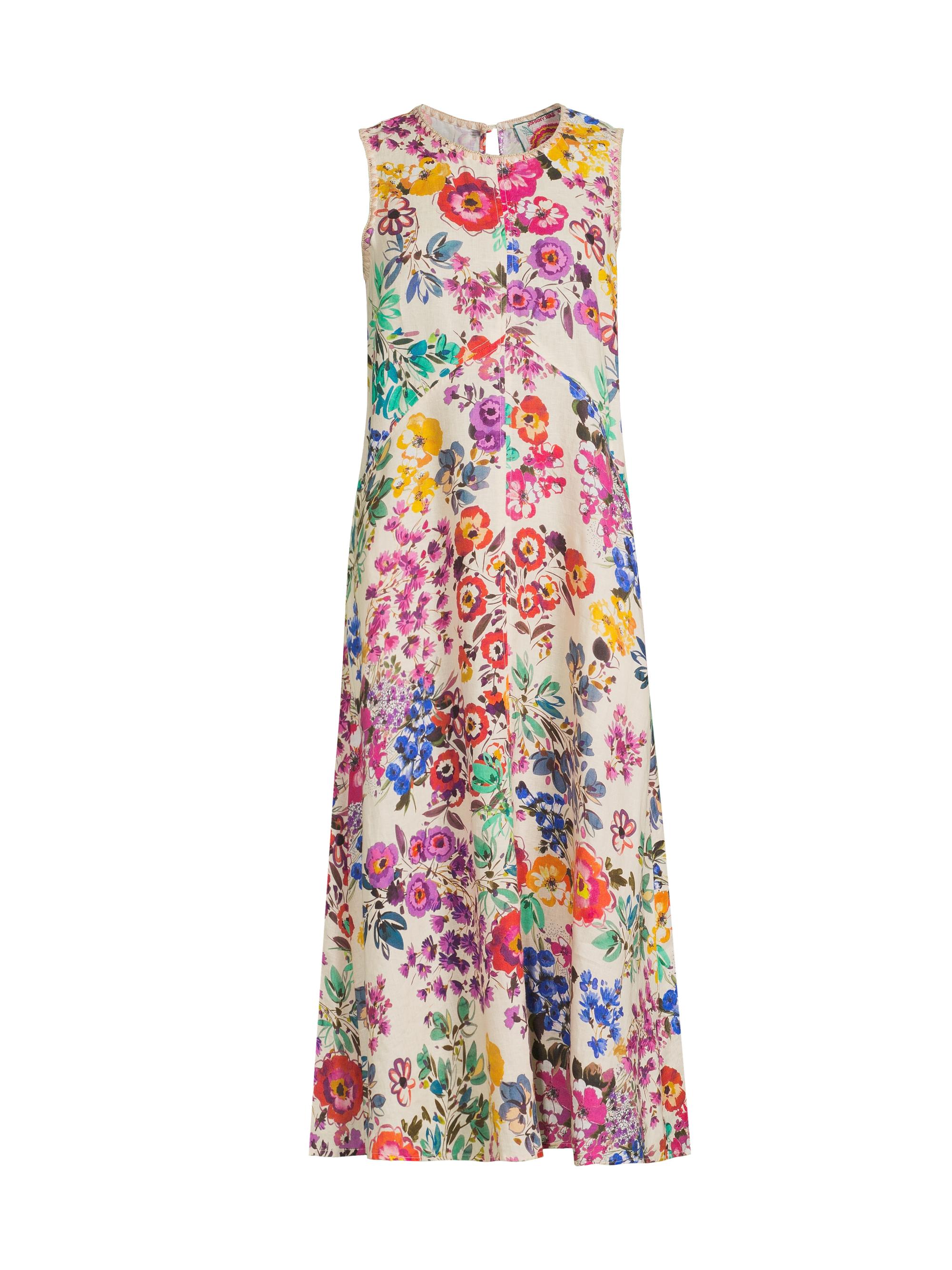 Johnny Was Women's Evalon Floral Linen Midi-Dress - Evalon