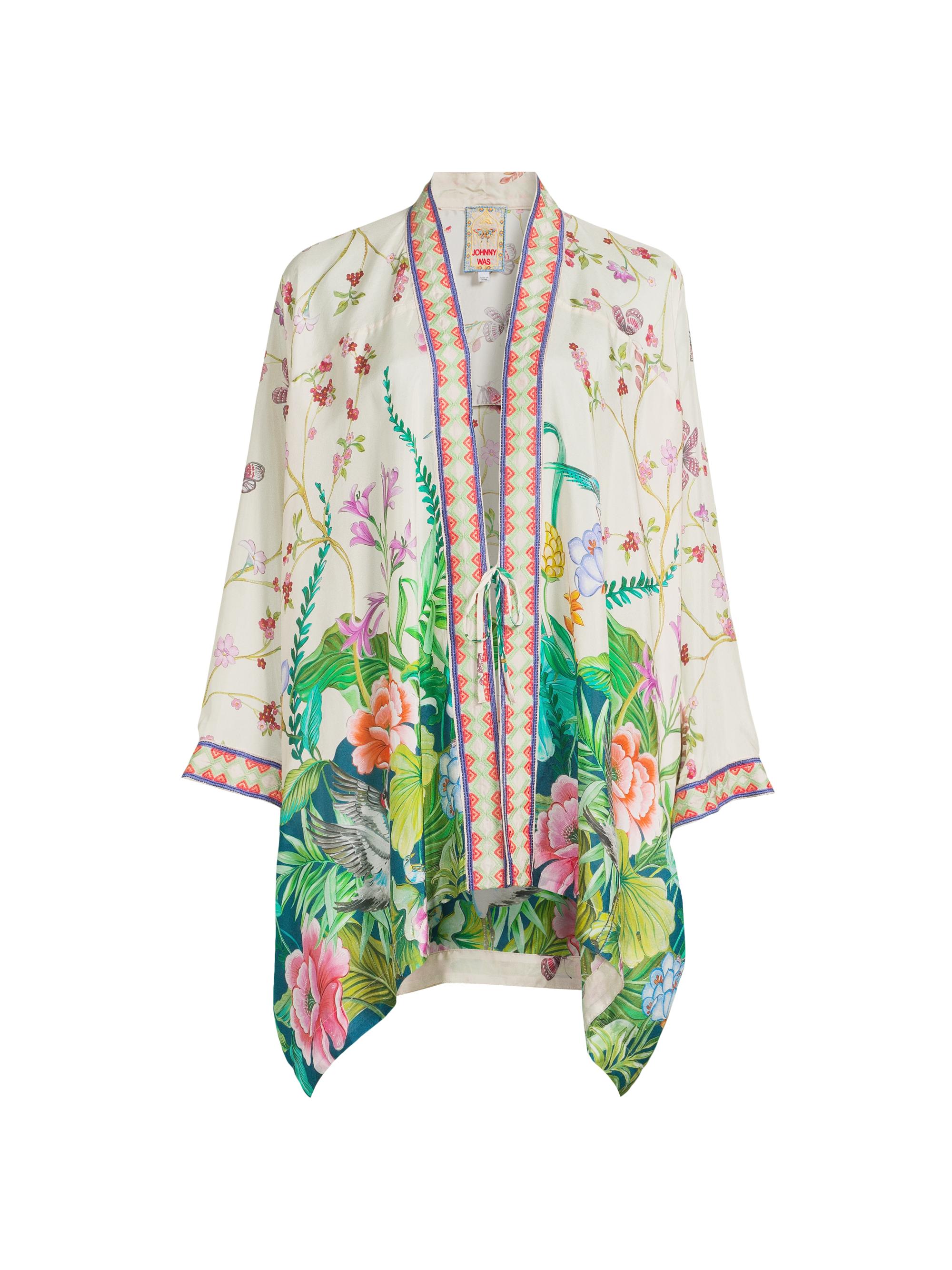 Johnny Was Women's D'amour Shae Floral Silk Kimono-Inspired Robe - D Amour