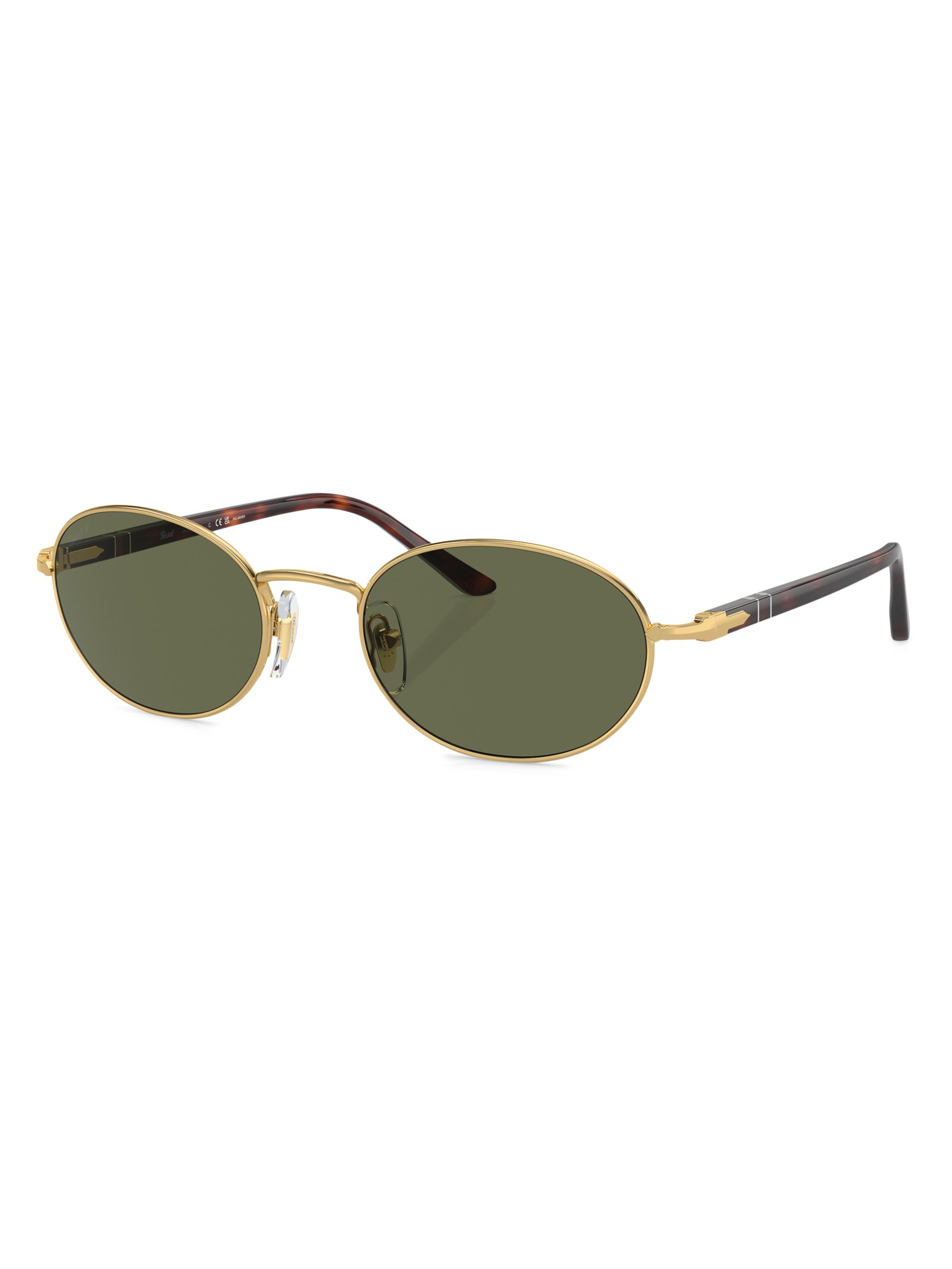 Persol Men's Ida 55MM Oval Sunglasses - Havana Gold Green