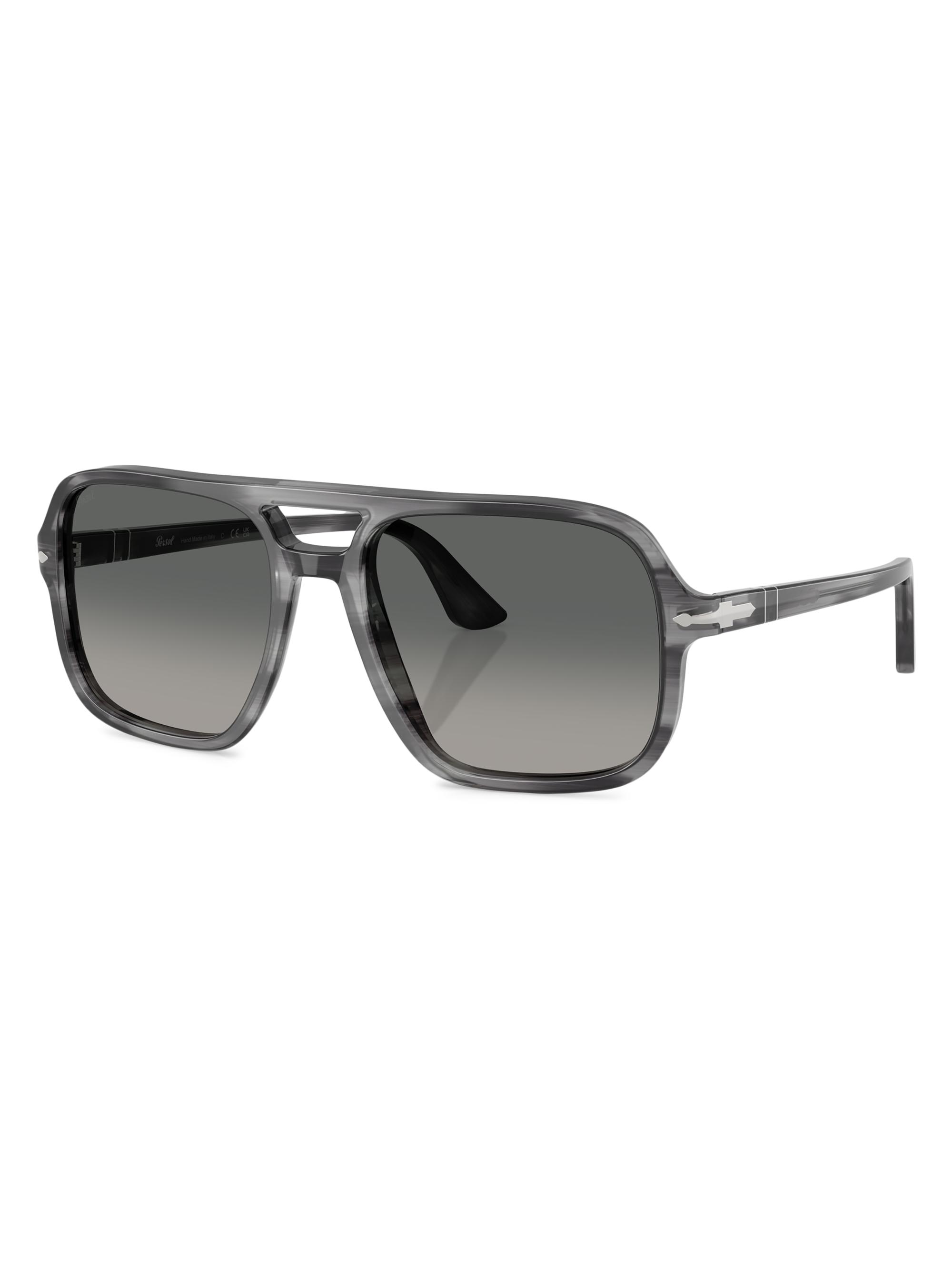 Persol Men's 58MM Aviator Sunglasses - Striped Grey