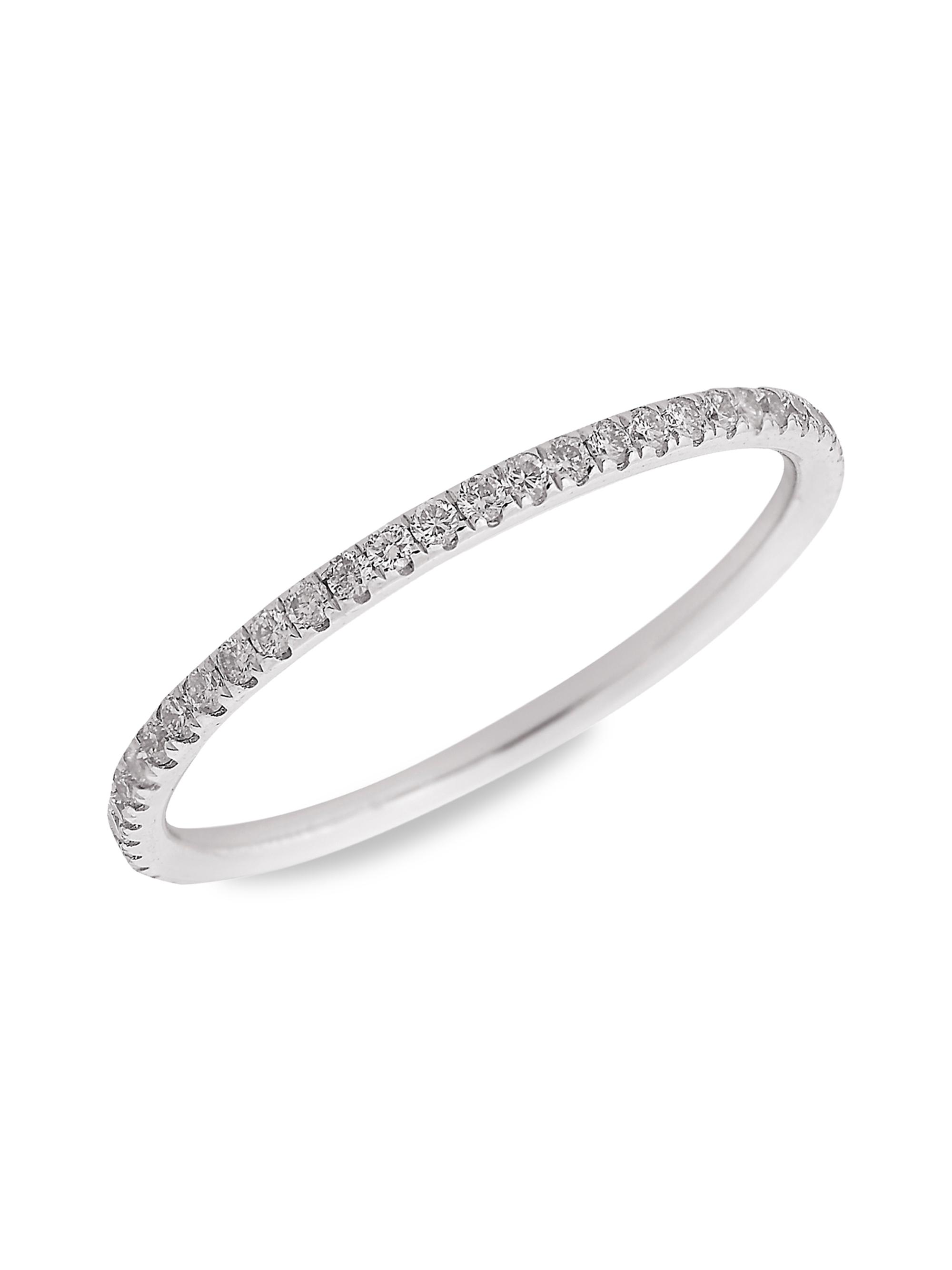 Ileana Makri Women's Classic Thread 18K White Gold & 0.28 TCW Diamond Eternity Band - Whitegold