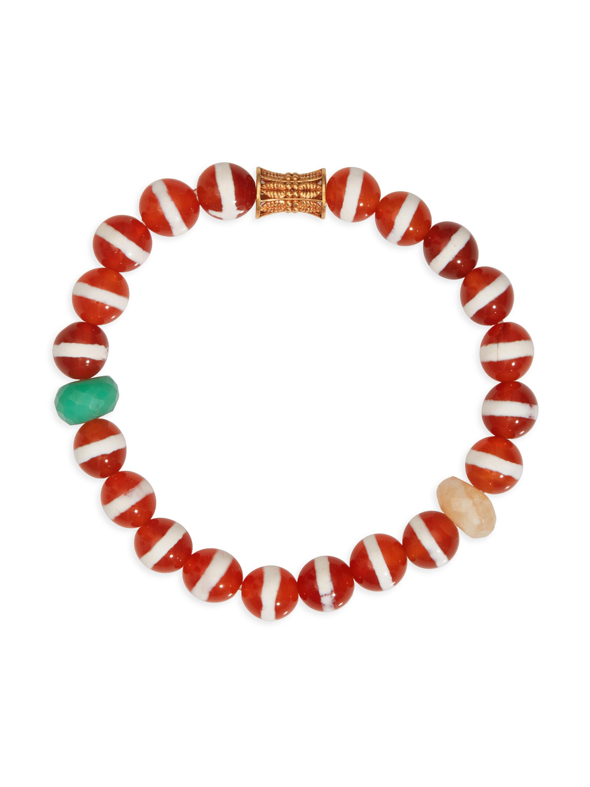 Ileana Makri Women's Globetrotter 18K Yellow Gold & Multi-Gemstone Beaded Stretch Bracelet