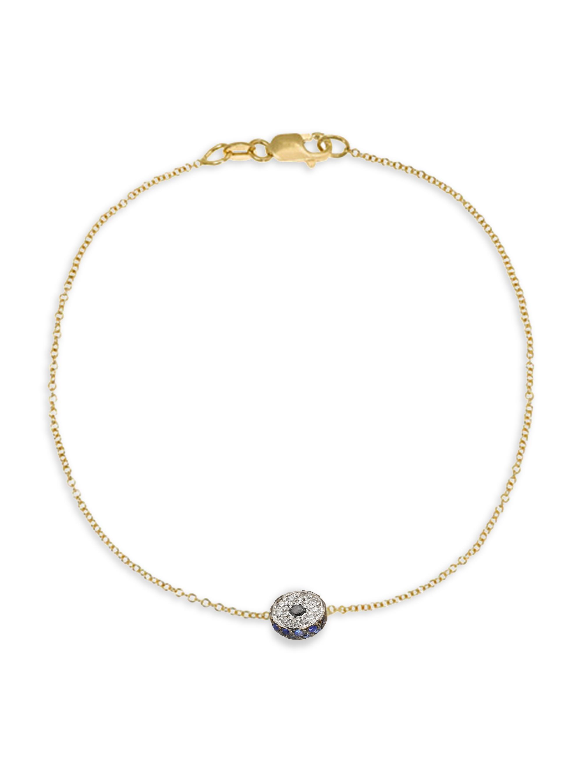 Ileana Makri Women's Evil Eye Leda 18K Yellow Gold, Sapphire & 0.15 TCW Diamond Bracelet - Yellow Gold