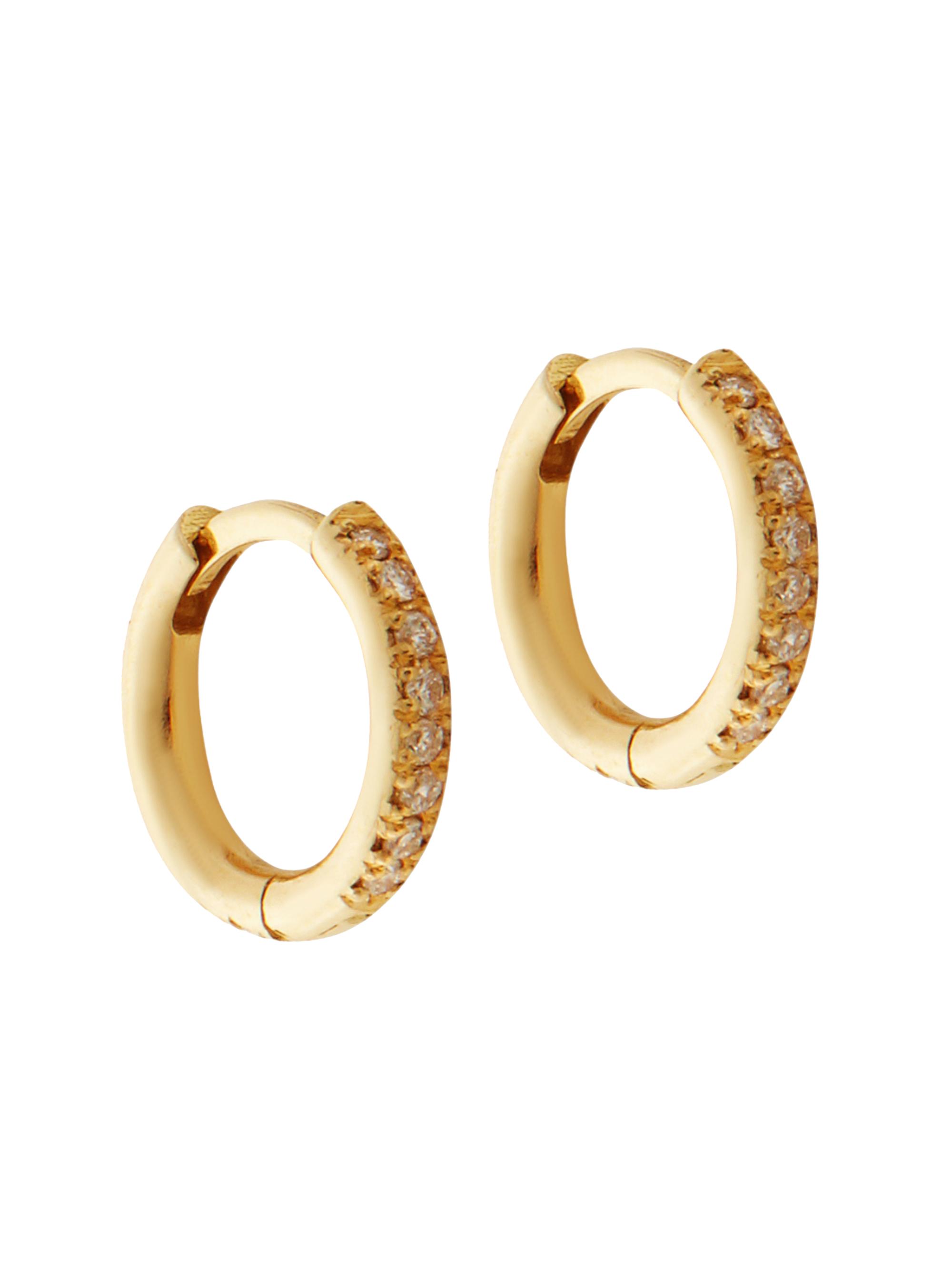 Ileana Makri Women's Classic 18K Yellow Gold & 0.21 TCW Diamond Seamless Midi Hoop Earrings - Yellow Gold