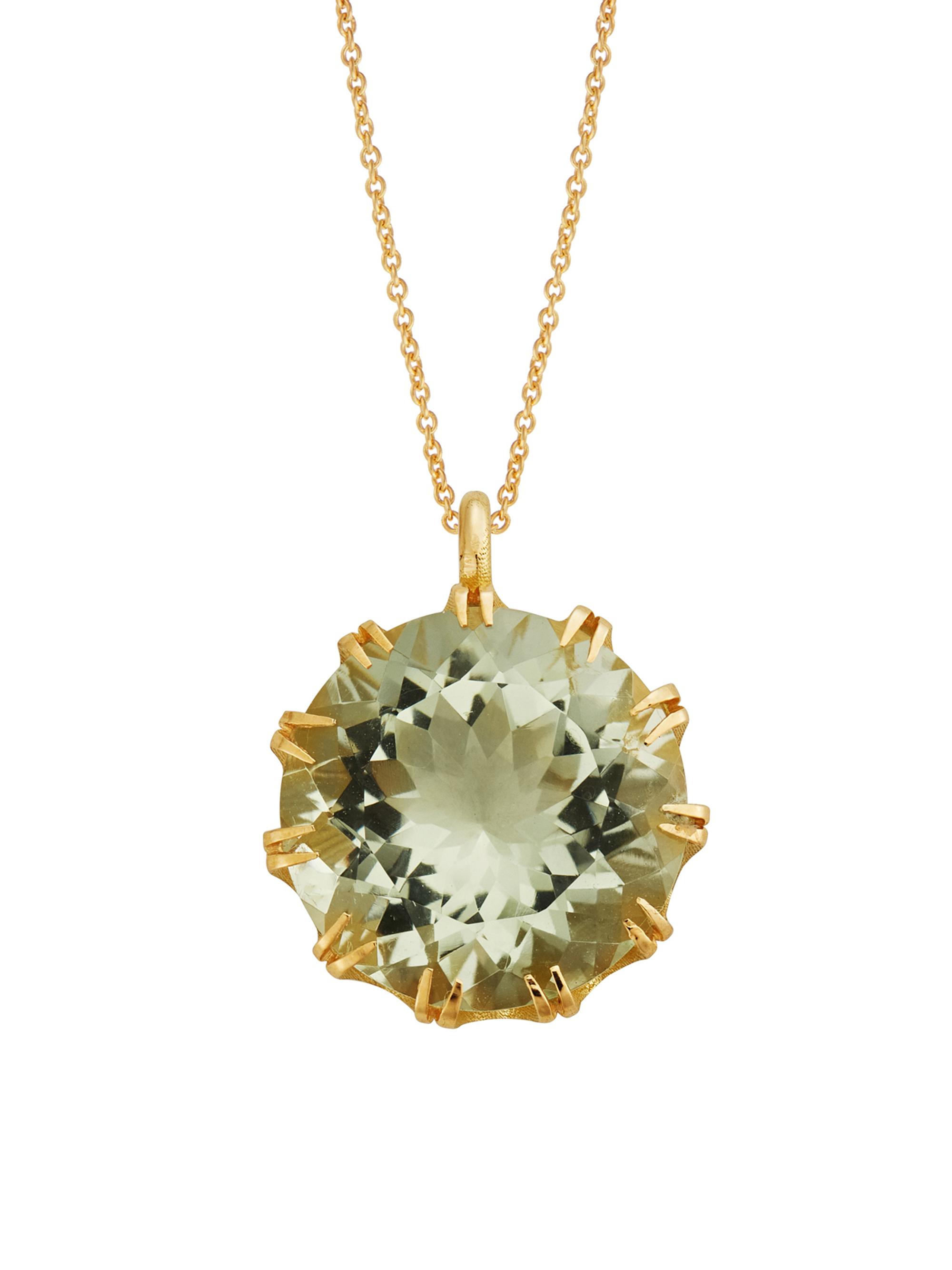 Ileana Makri Women's Crown 18K Yellow Gold & Green Amethyst Pendant Necklace - Gold