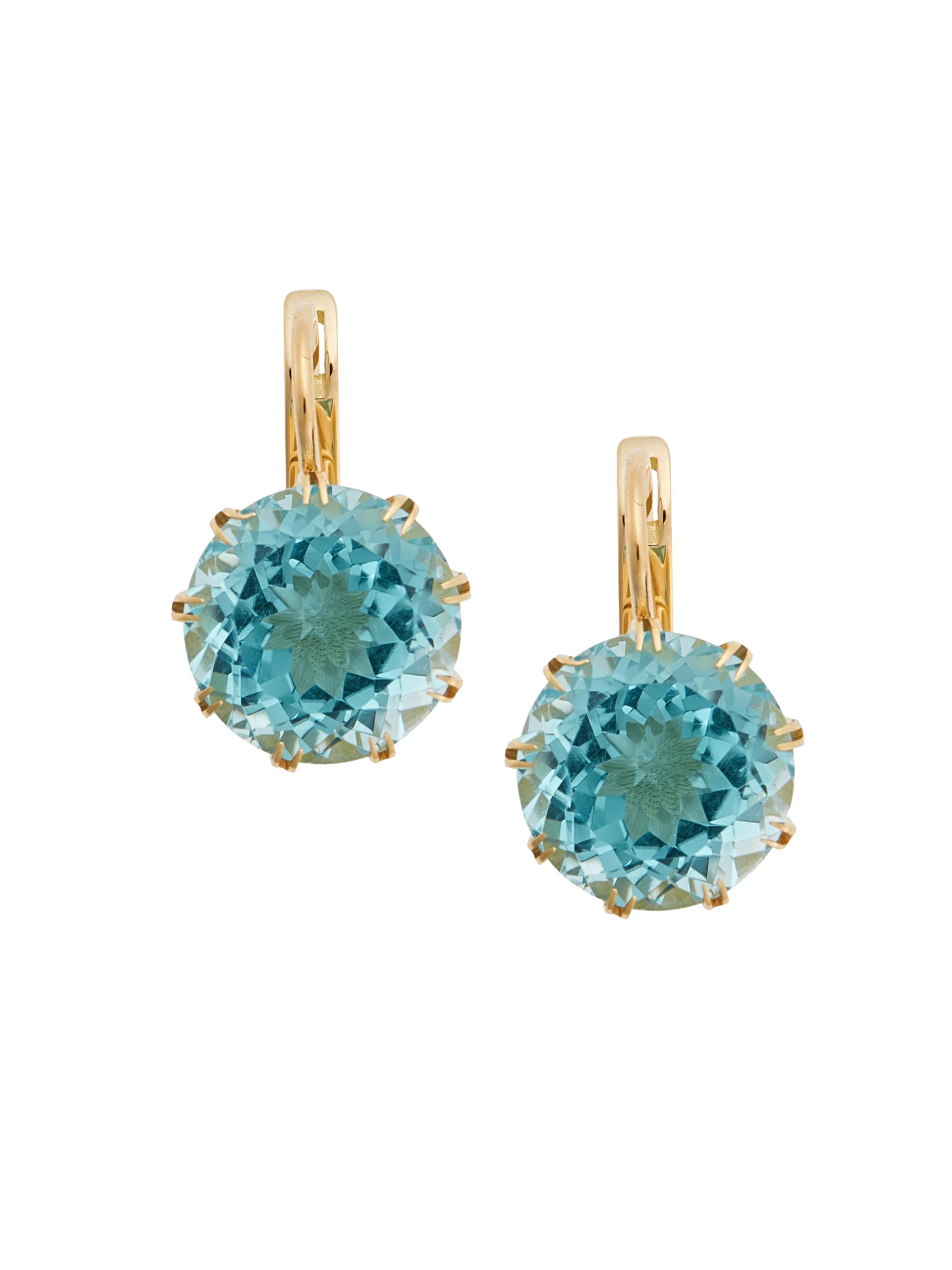 Ileana Makri Women's Crown 18K Yellow Gold & Blue Topaz Drop Earrings - Gold