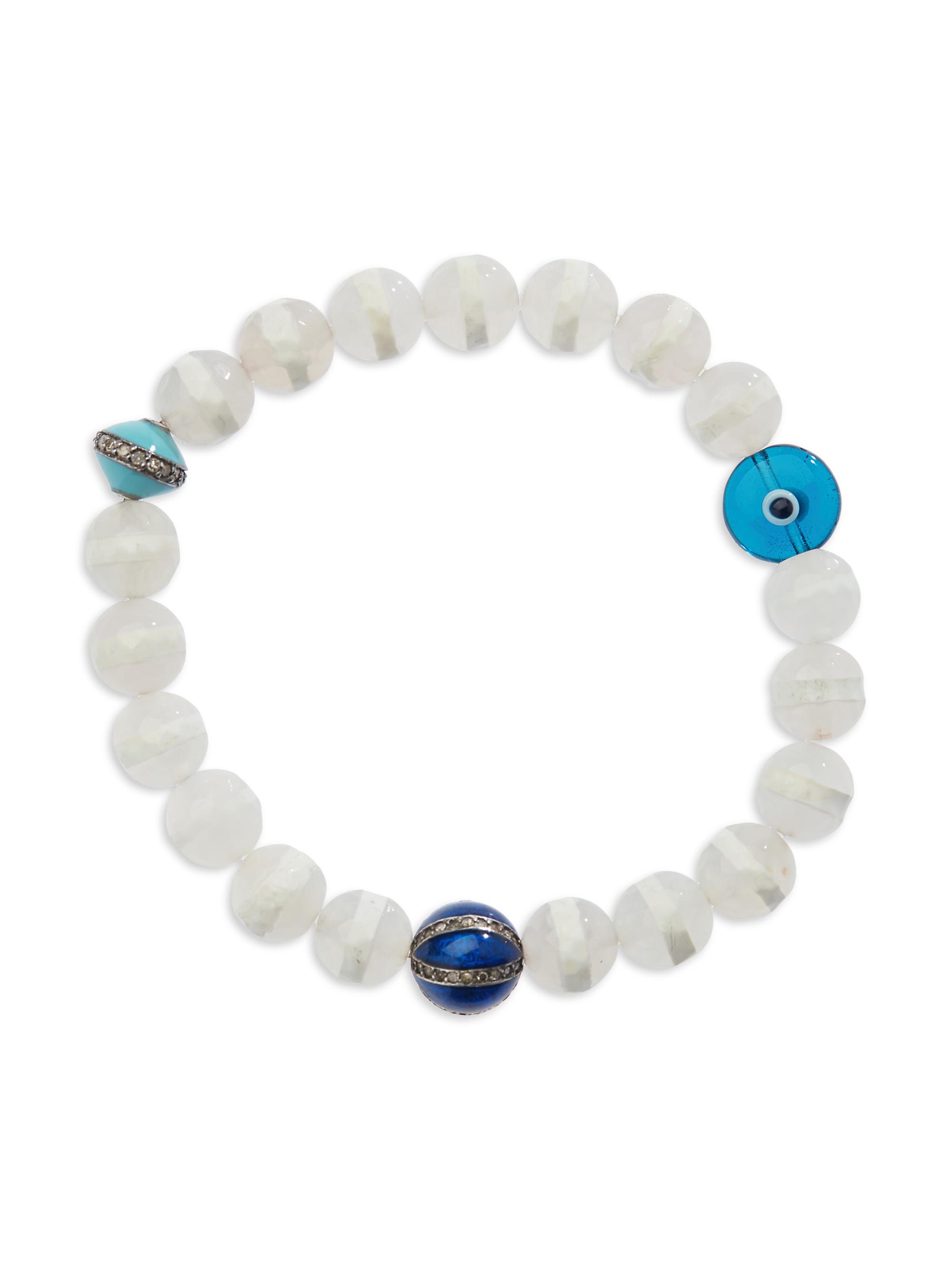 Ileana Makri Women's Globetrotter Sterling Silver & Multi-Gemstone Beaded Stretch Bracelet - White