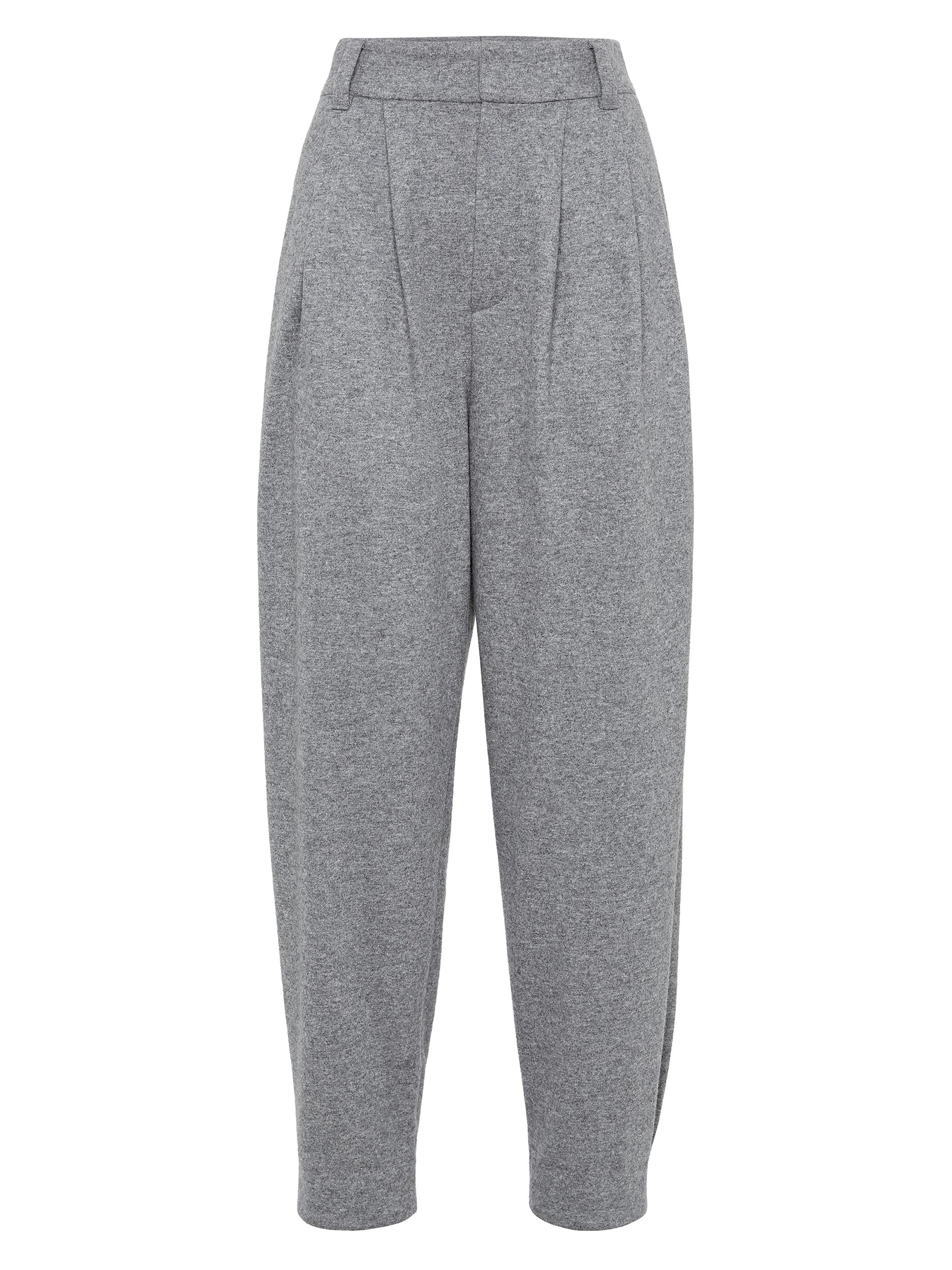 Brunello Cucinelli Women's Cashmere Jersey Tailored Trousers - Graphite