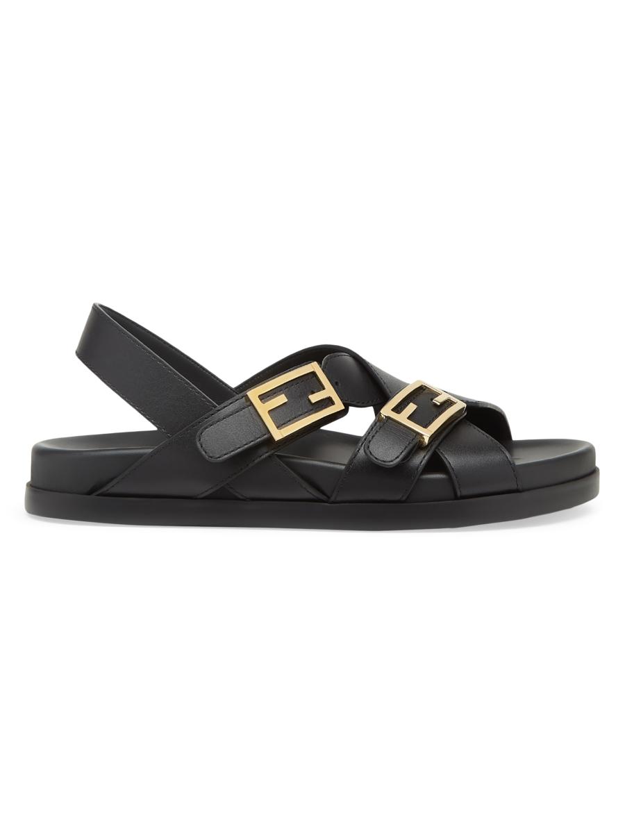 【FENDI】FEEL FLAT SANDALS Fendi Fendi Feel Buckle Leather Slides | Saks Fifth Avenue