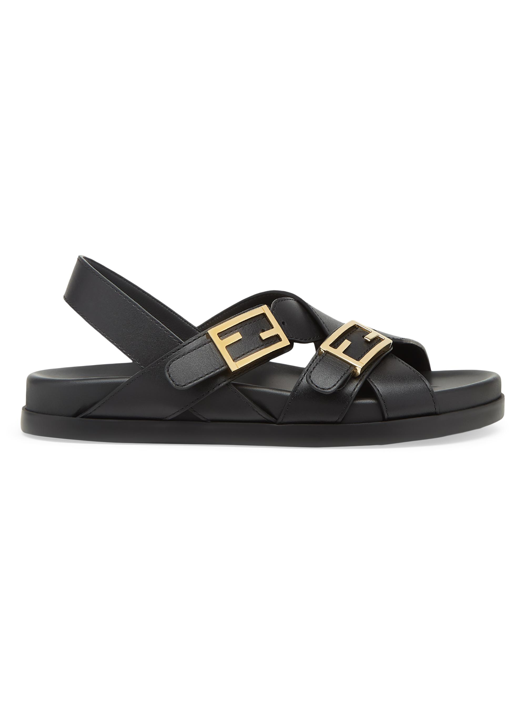 Fendi FF Monogram Satin Ruched Sport Sandals | Saks Fifth Avenue