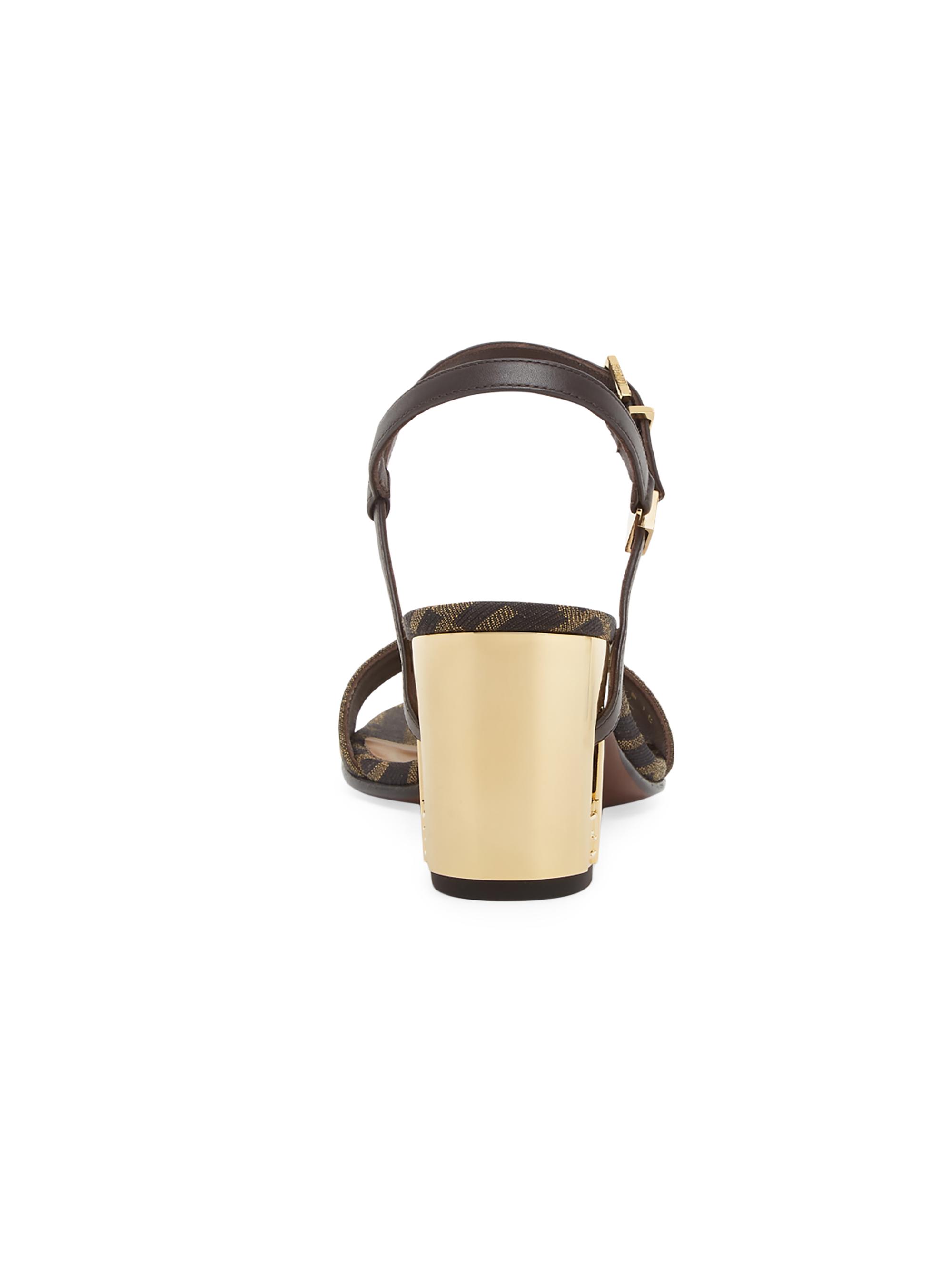 Fendi Delfina 65MM FF Debossed Leather Sandals | Saks Fifth Avenue