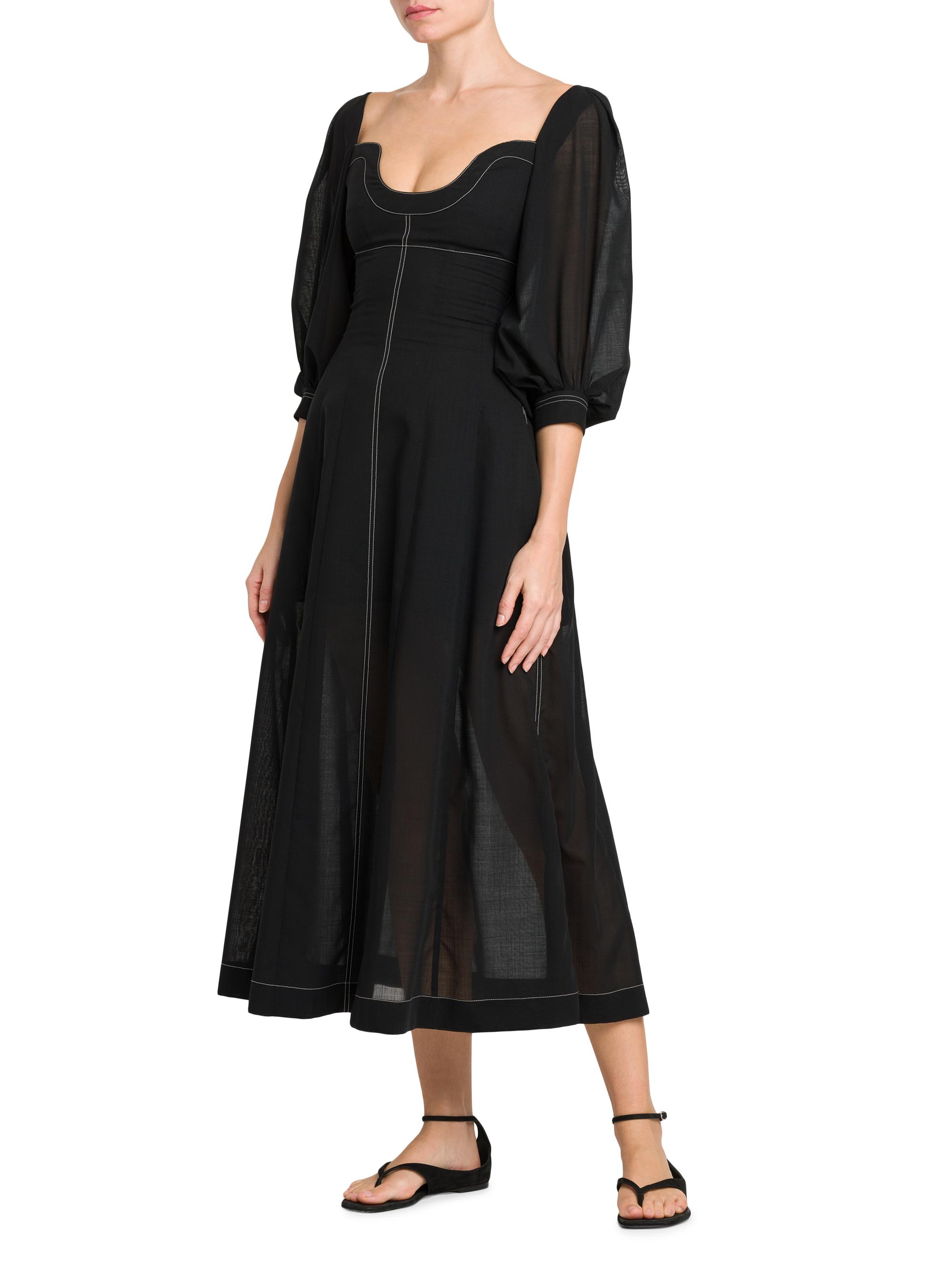 Philosophy di Lorenzo Serafini Topstitched Puff-Sleeve Bustier