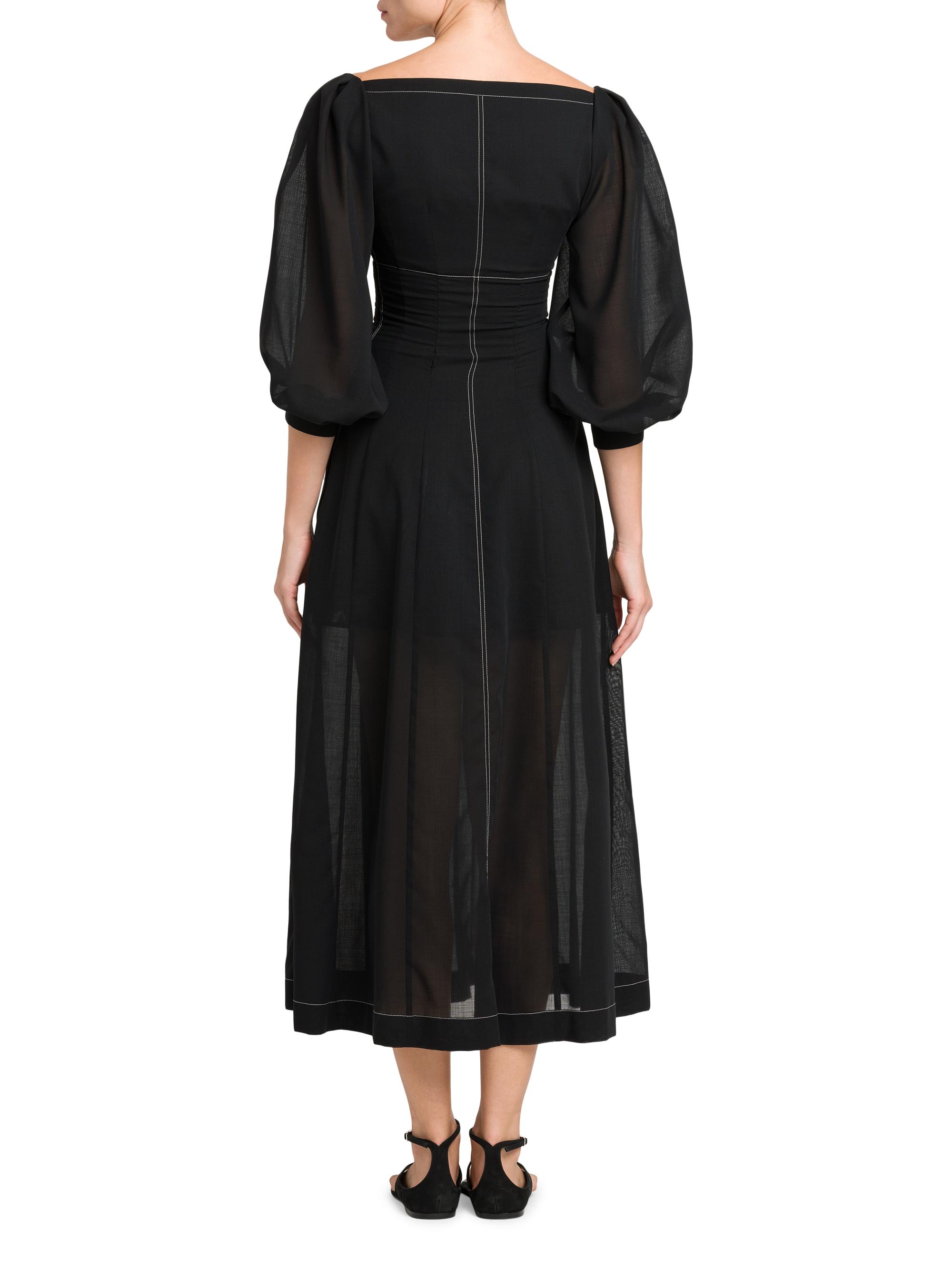 Philosophy di Lorenzo Serafini Topstitched Puff-Sleeve Bustier