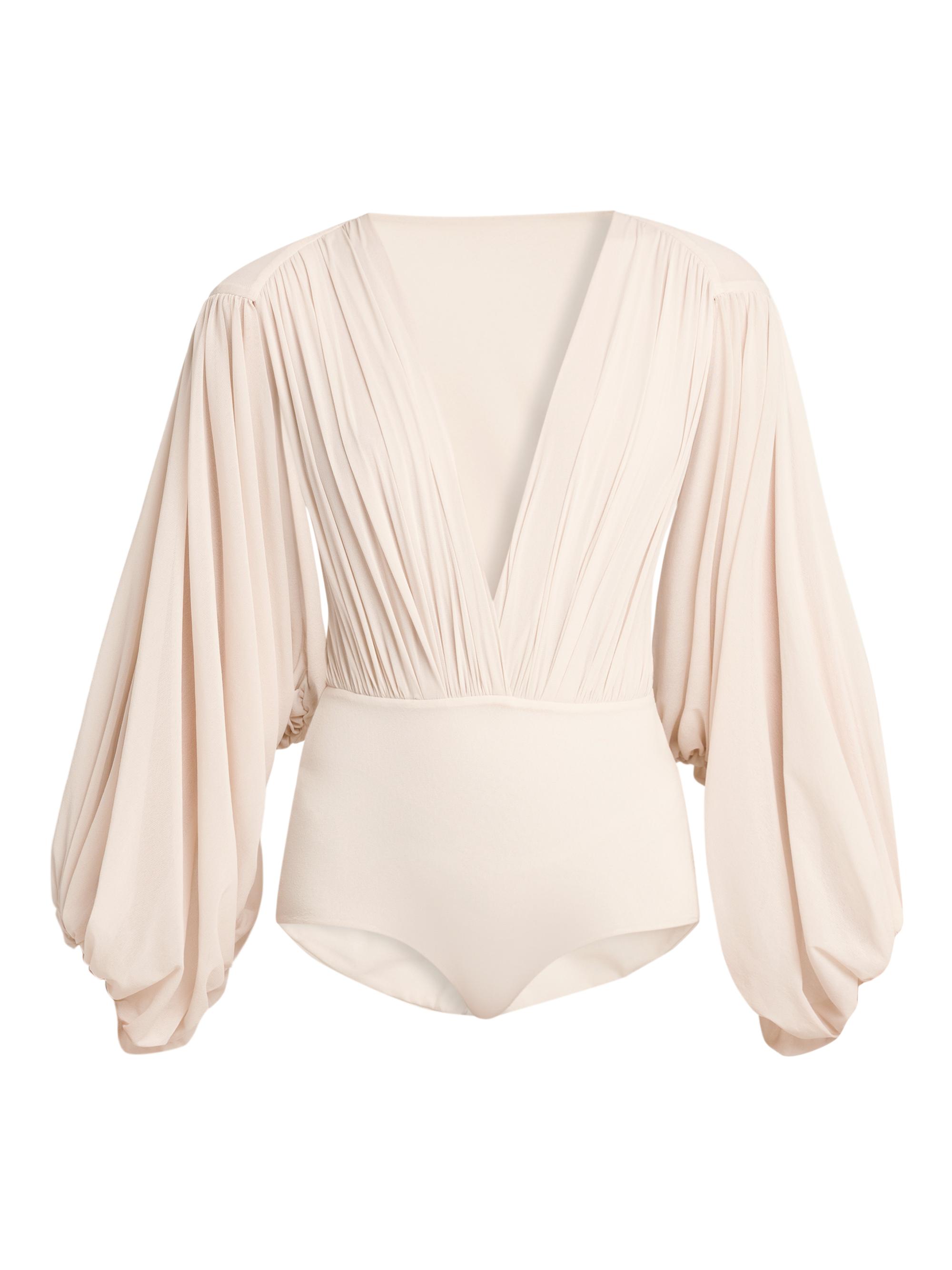 Philosophy di Lorenzo Serafini Women's Gathered Stretch-Tulle Bodysuit - Pink