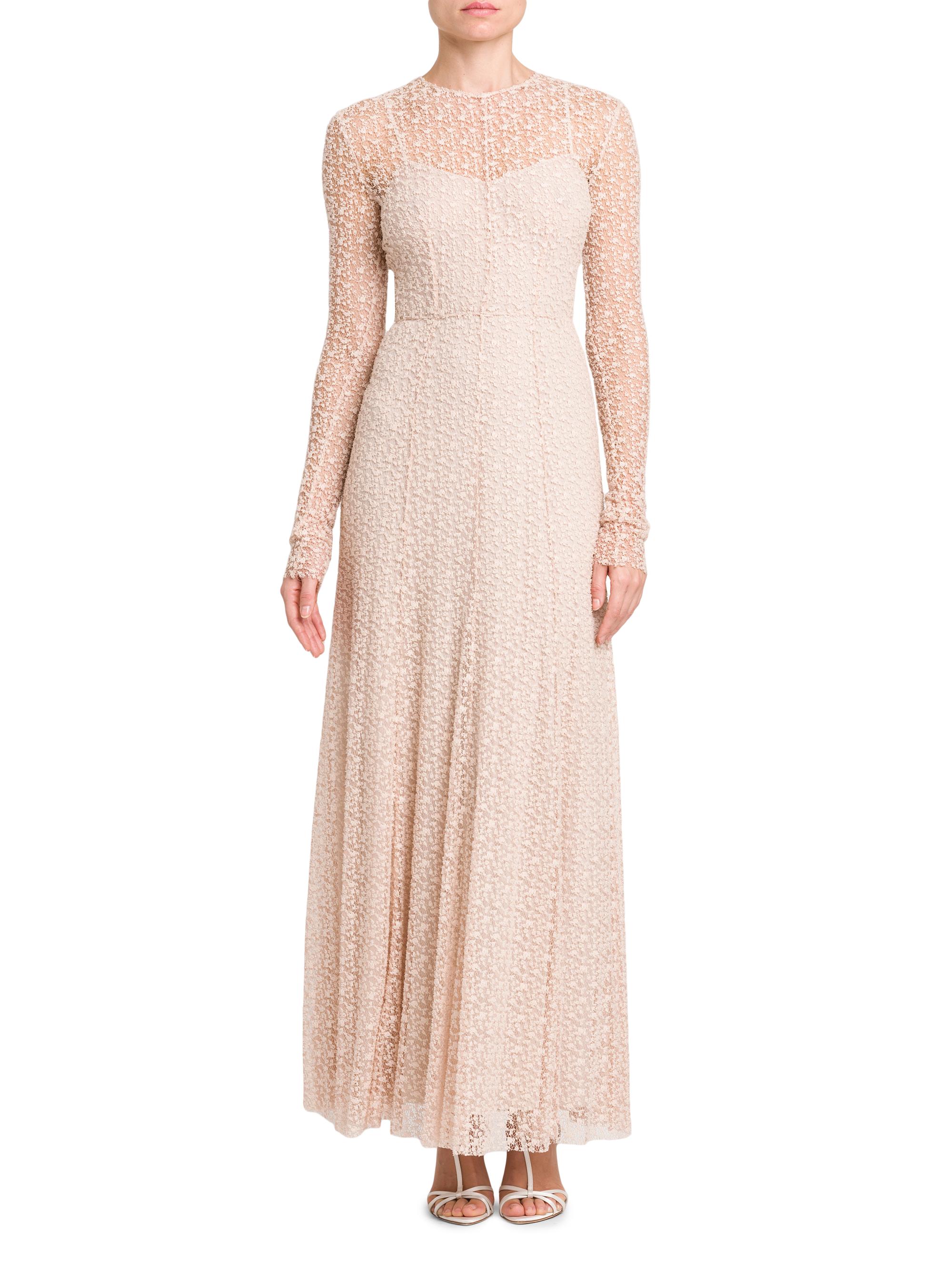 Philosophy di Lorenzo Serafini Flocked Lace Long-Sleeve Dress