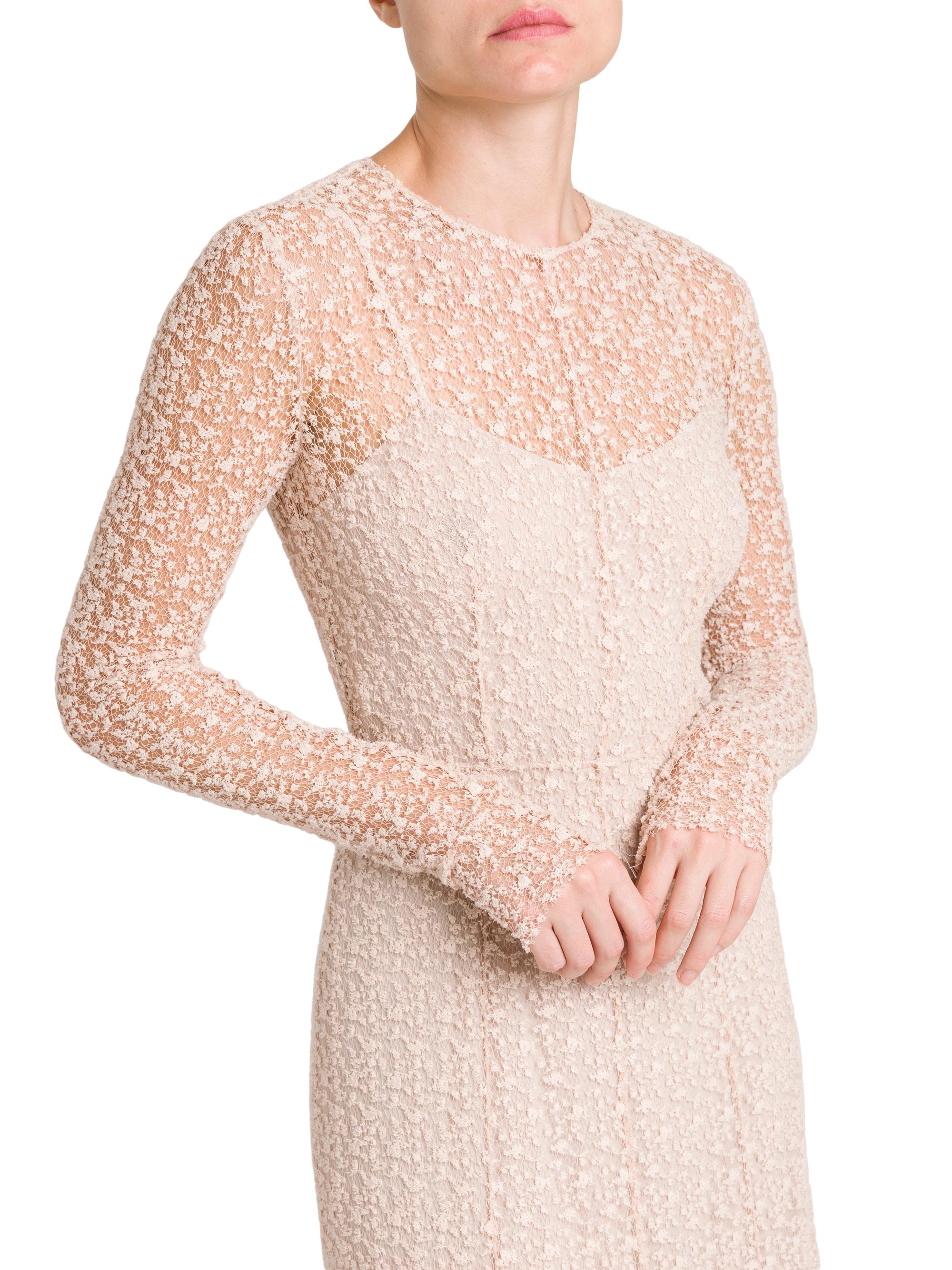 Philosophy di Lorenzo Serafini Flocked Lace Long-Sleeve Dress