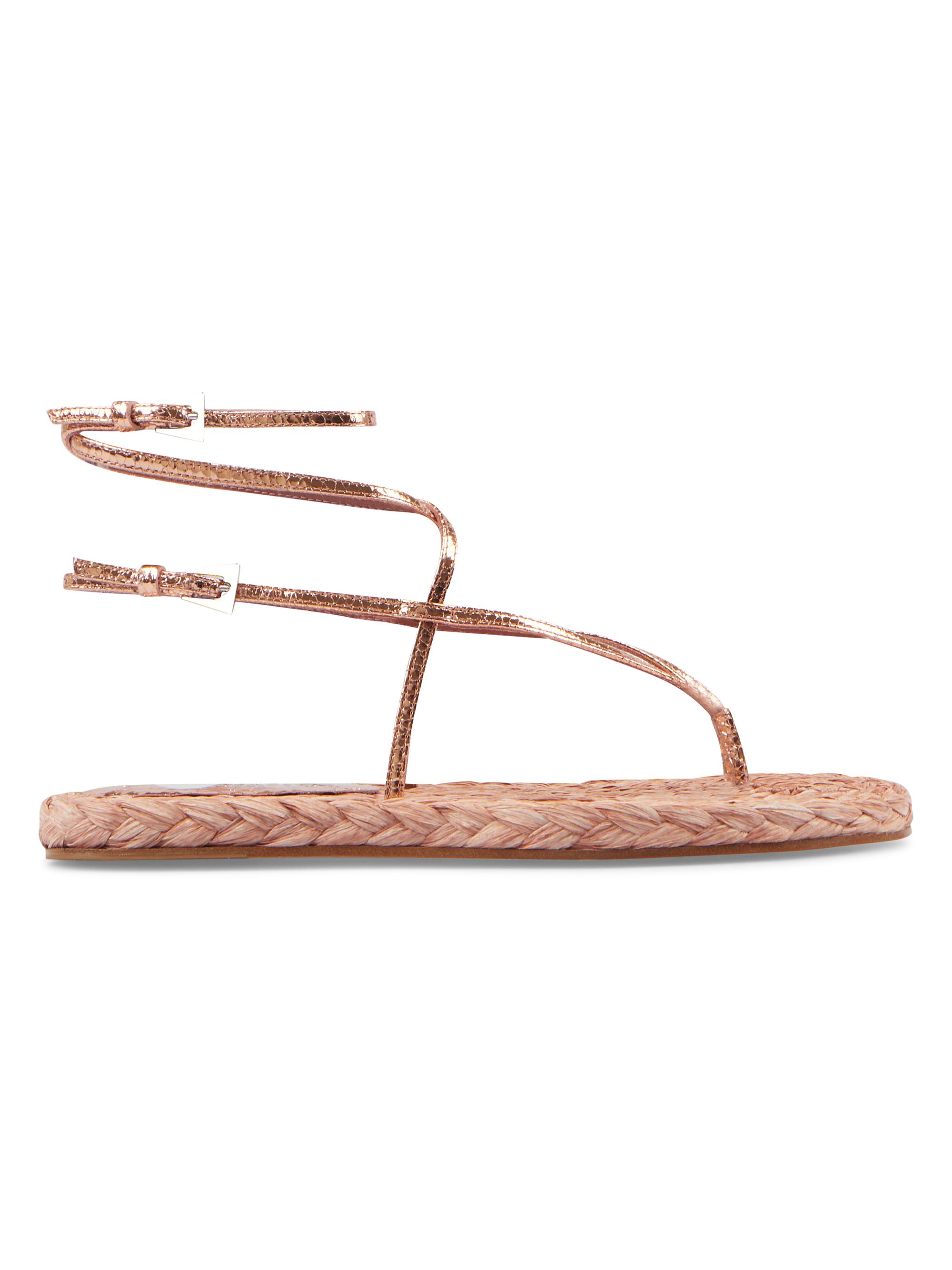 Paris Texas Hydra Metallic Python Leather Flat Sandals | Saks