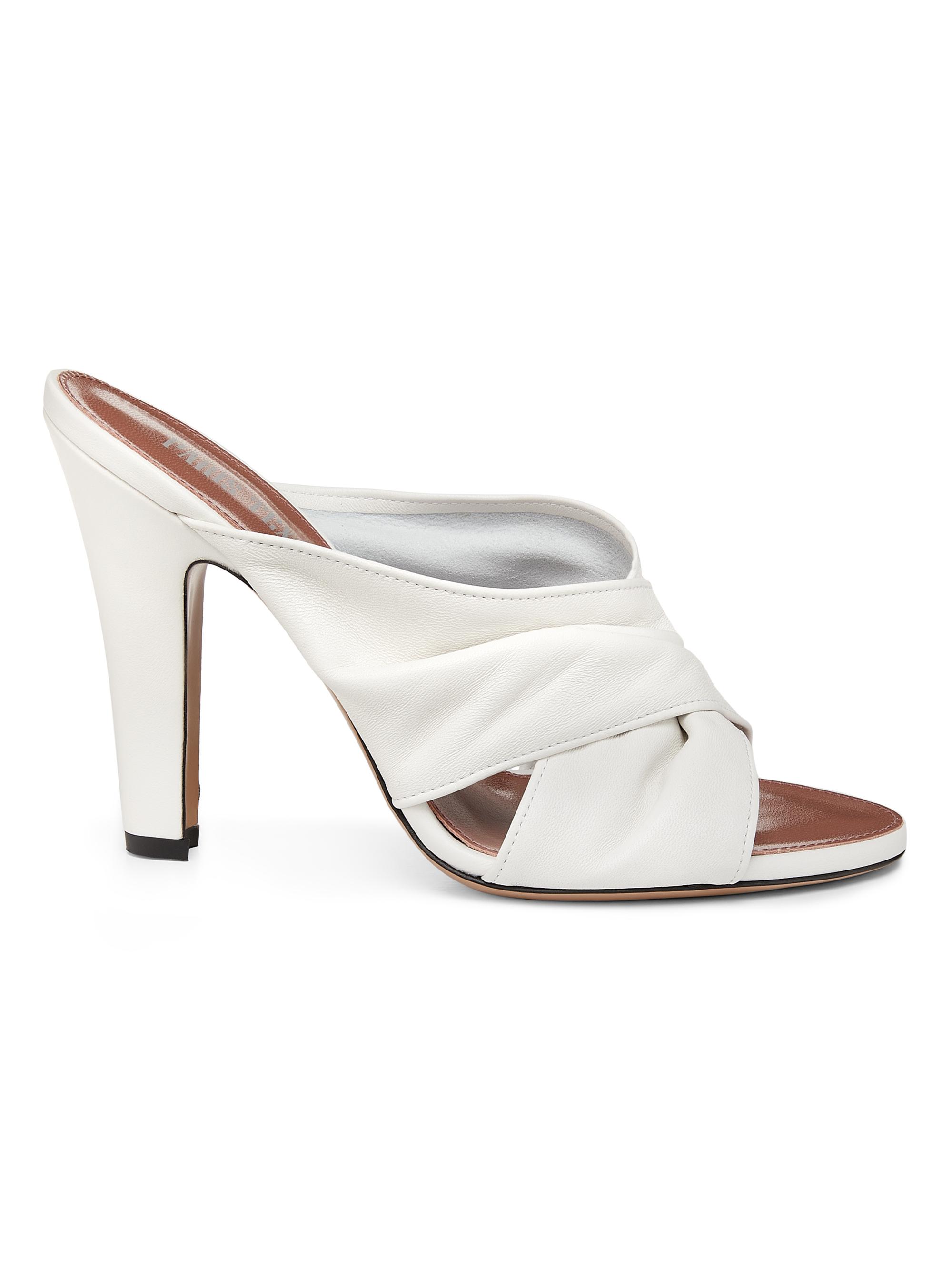 Paris Texas Women's Maria 100MM Leather Mules - White