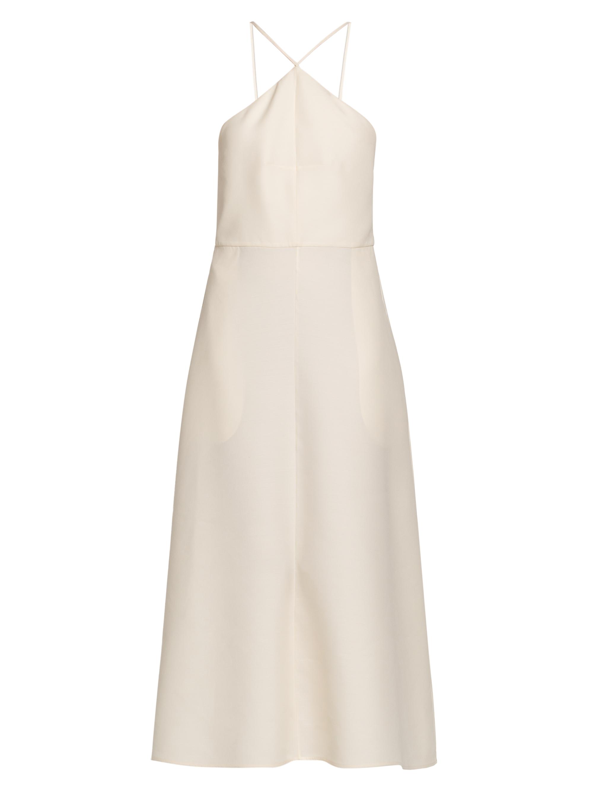 Jil Sander Women's Sleeveless Silk-Wool A-Line Midi-Dress - Butter