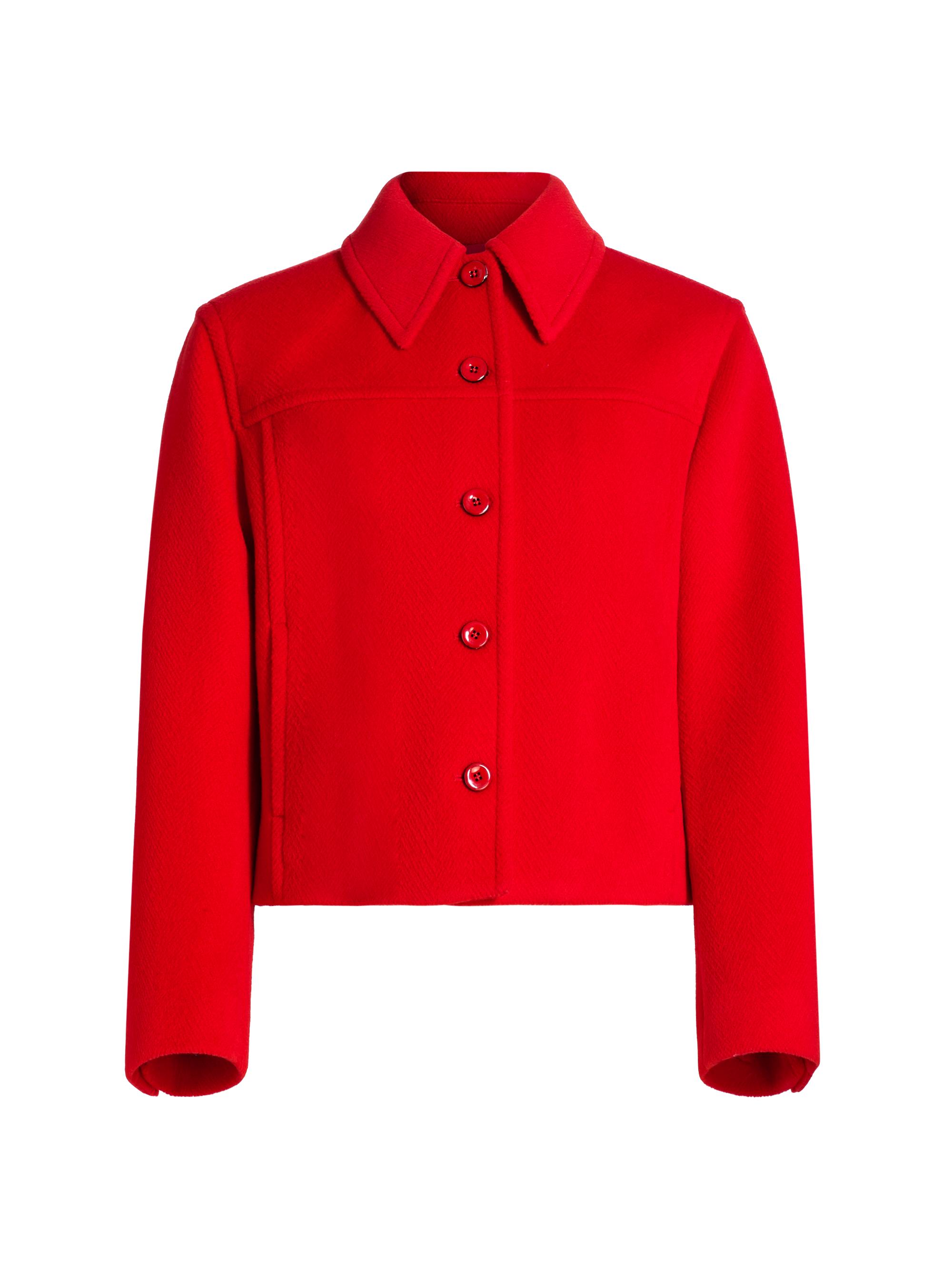 Jil Sander Women's Boxy Wool Cropped Jacket - Strawberry