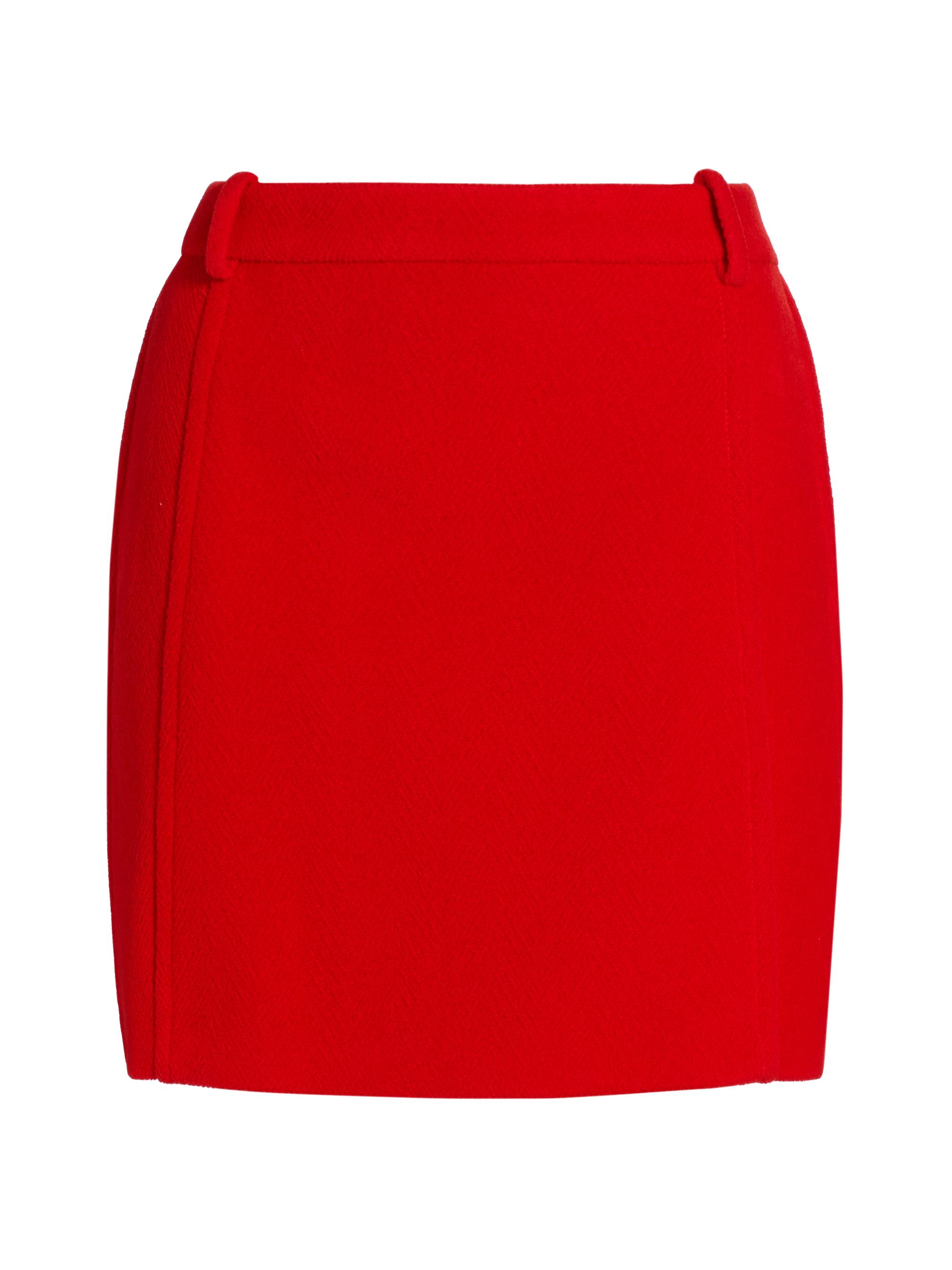 Jil Sander Women's Yorkshire Chevron Wool Miniskirt - Strawberry
