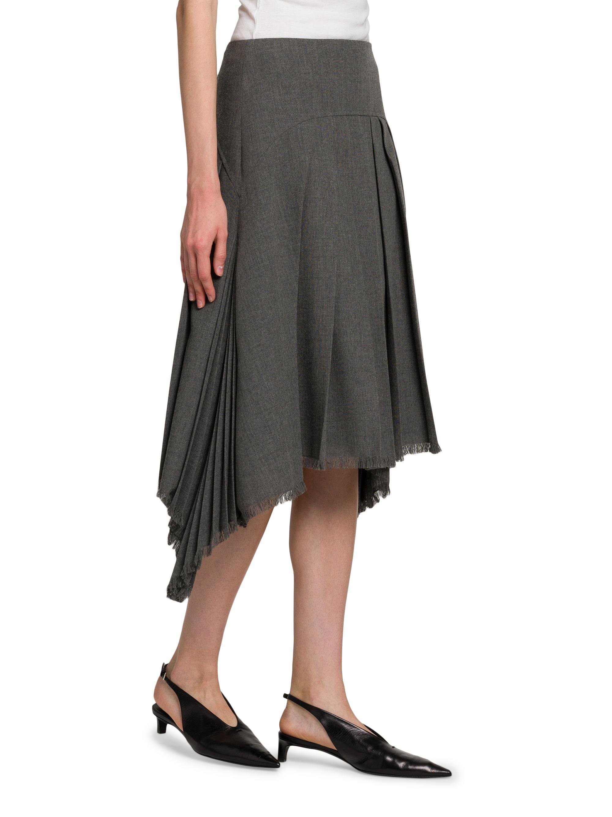 Jil Sander Wool Asymmetric Pleated Midi-Skirt | Saks Fifth Avenue