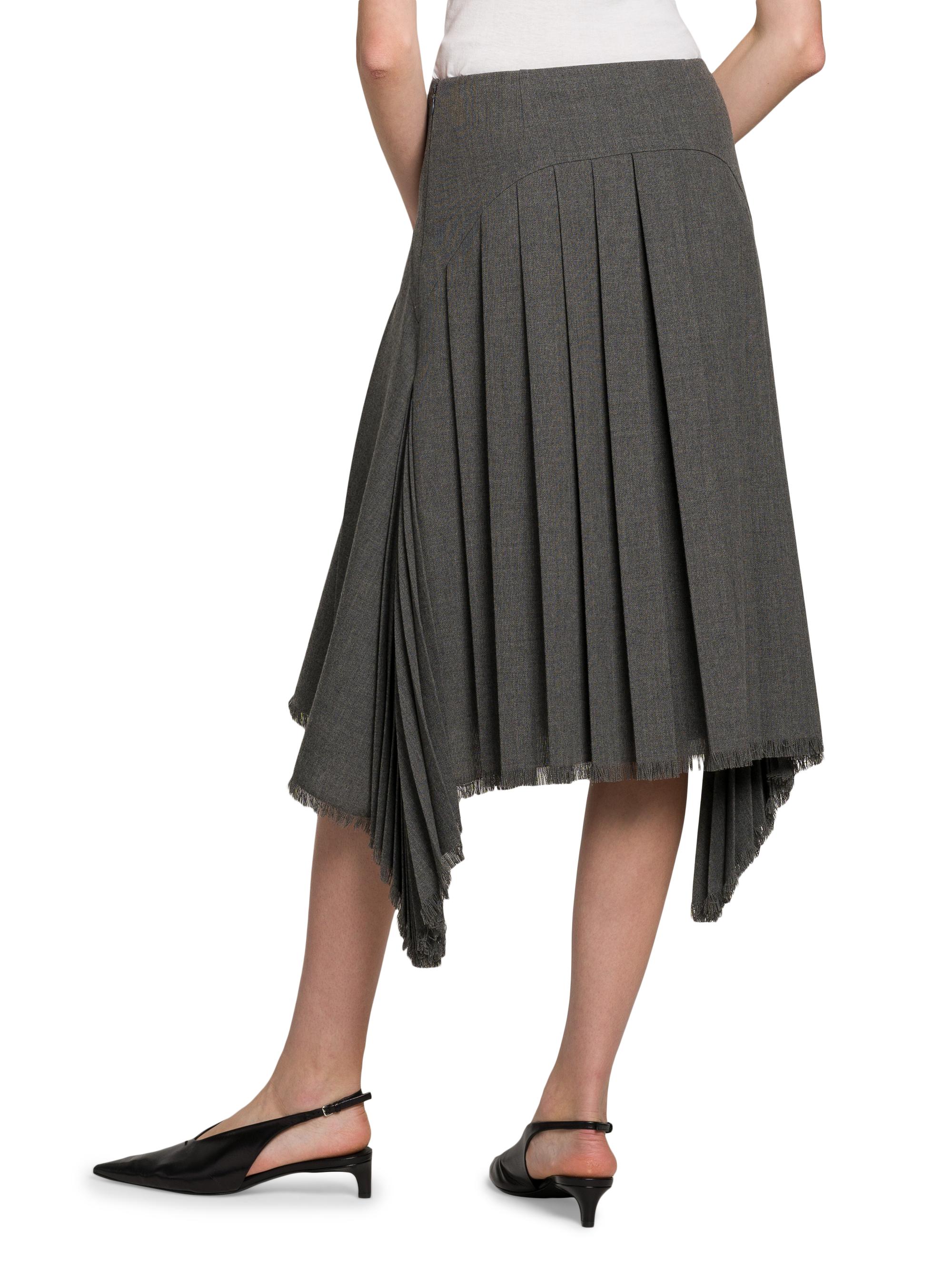 Jil Sander Wool Asymmetric Pleated Midi-Skirt | Saks Fifth Avenue