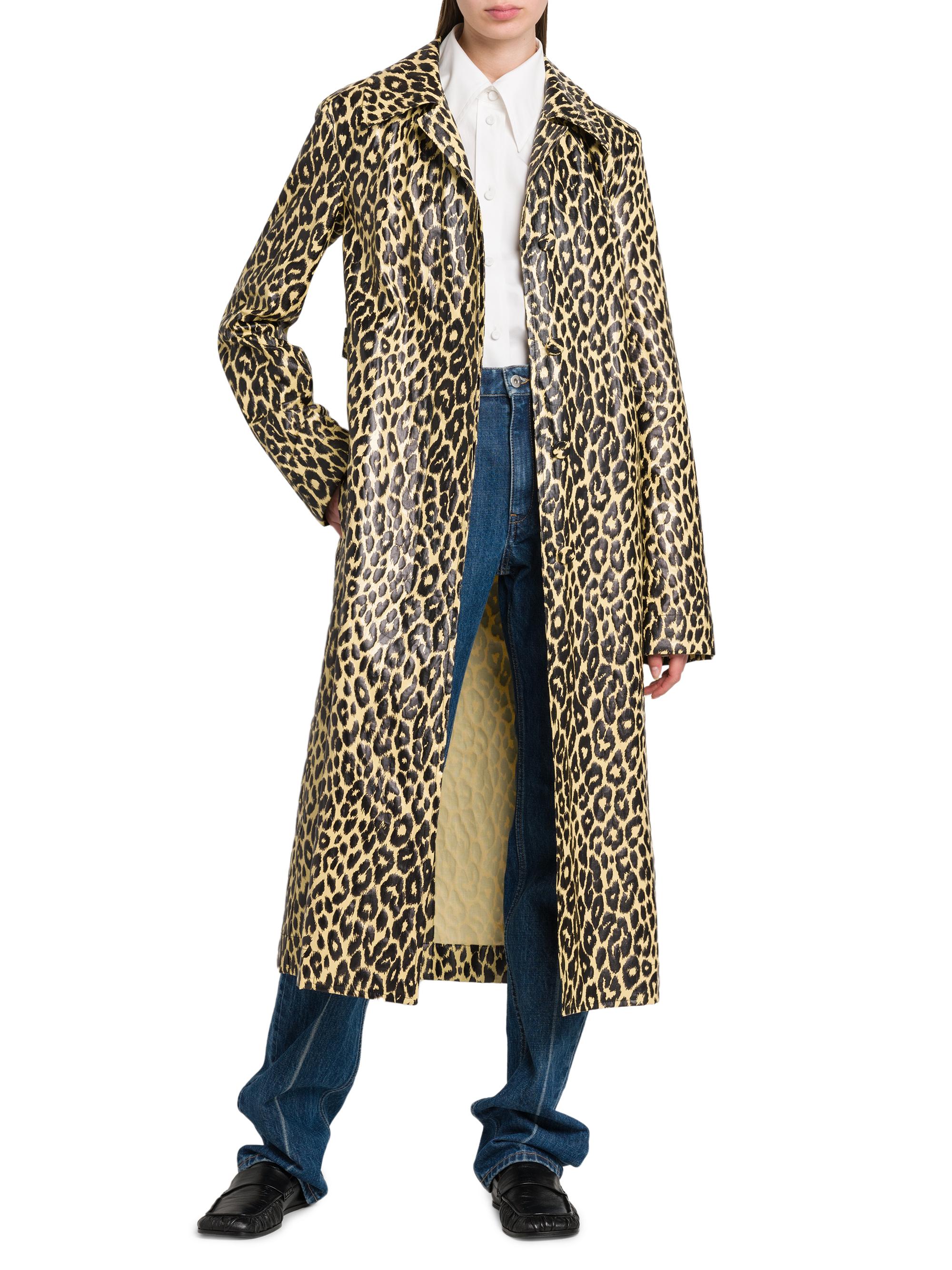 Jil Sander Leopard Coated Linen Trench Coat | Saks Fifth Avenue