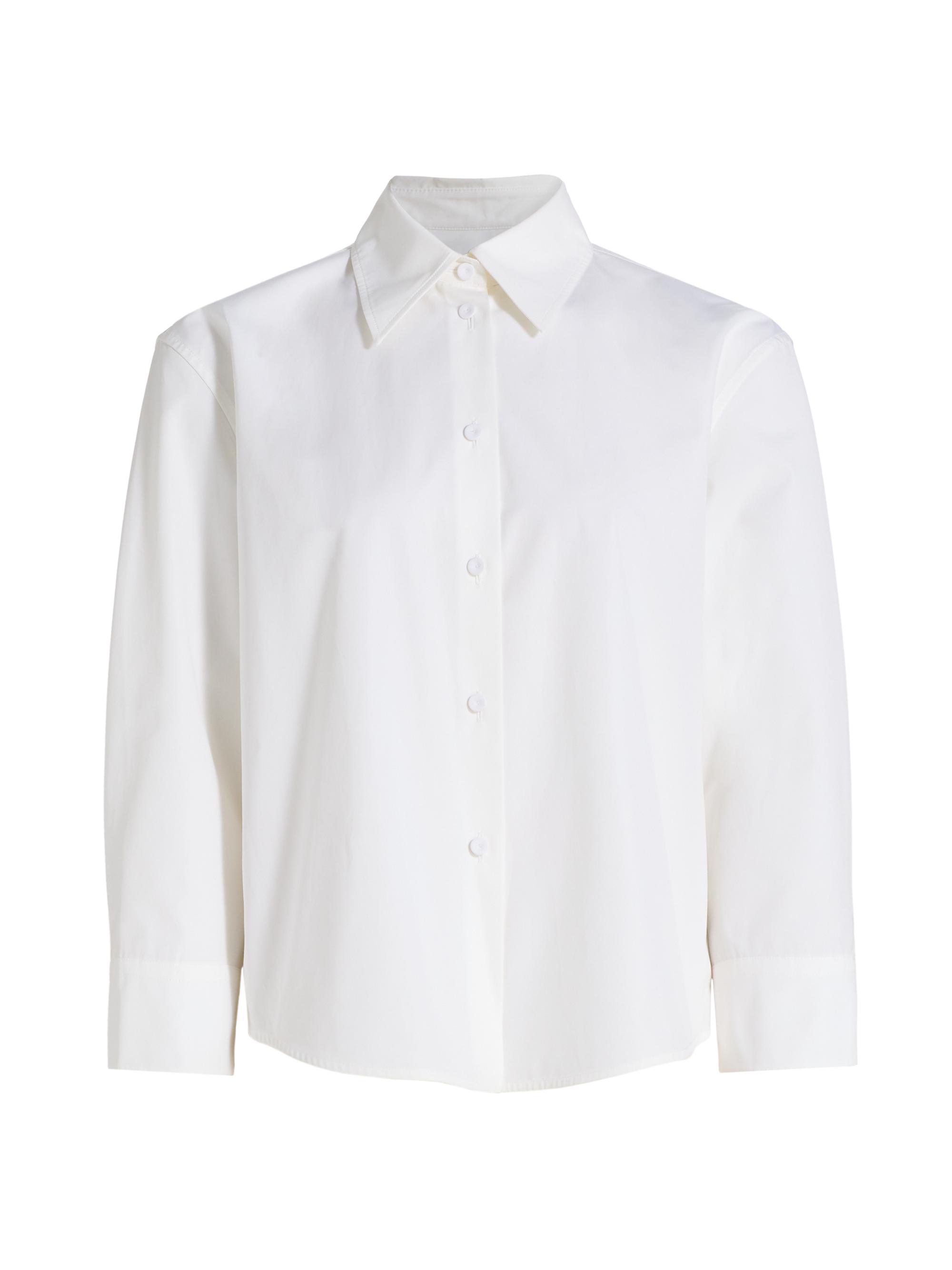 Jil Sander Women's Cotton Poplin Cropped Shirt - White