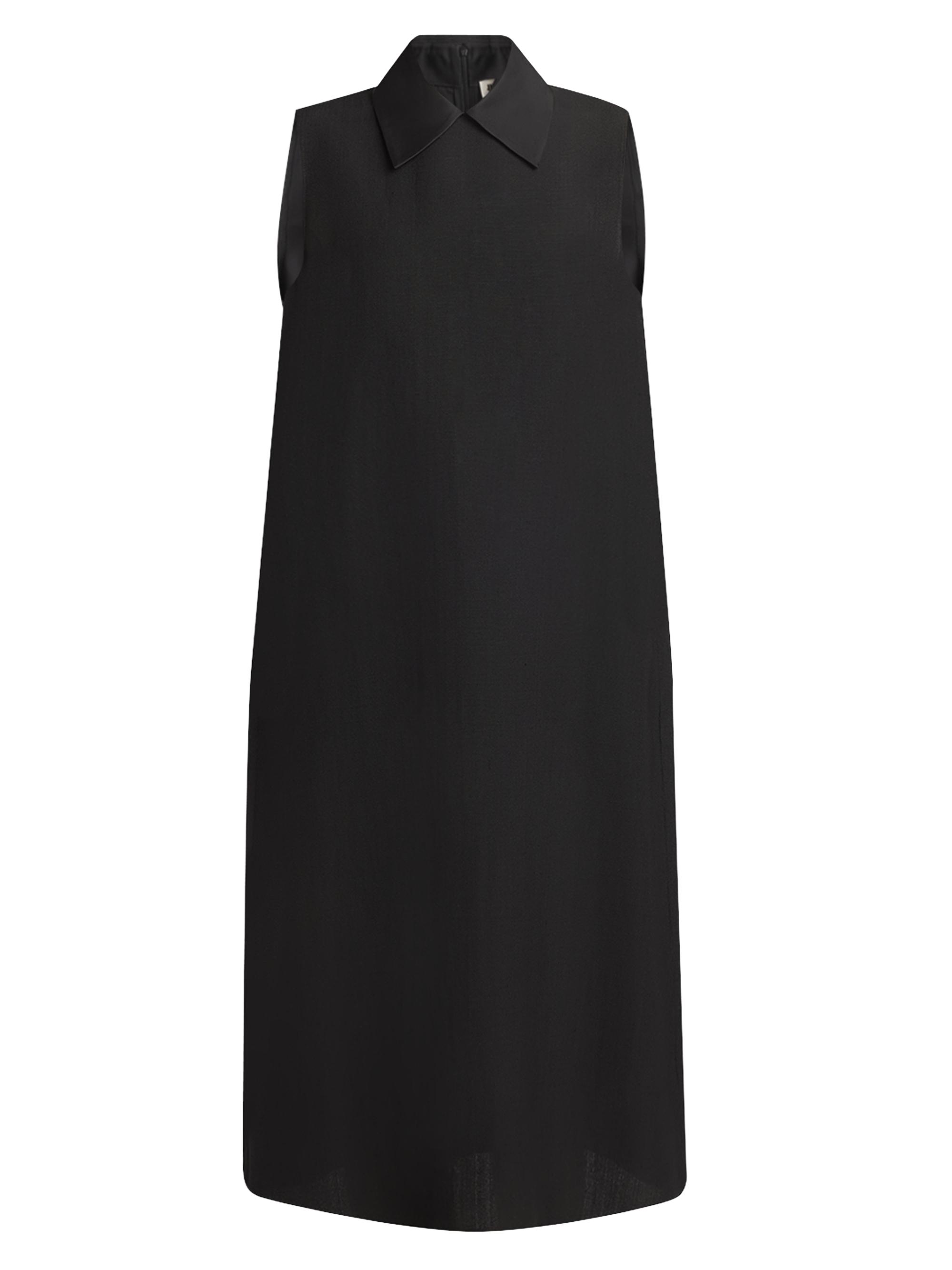 Jil Sander Women's Point Collar Shift Midi-Dress - Black
