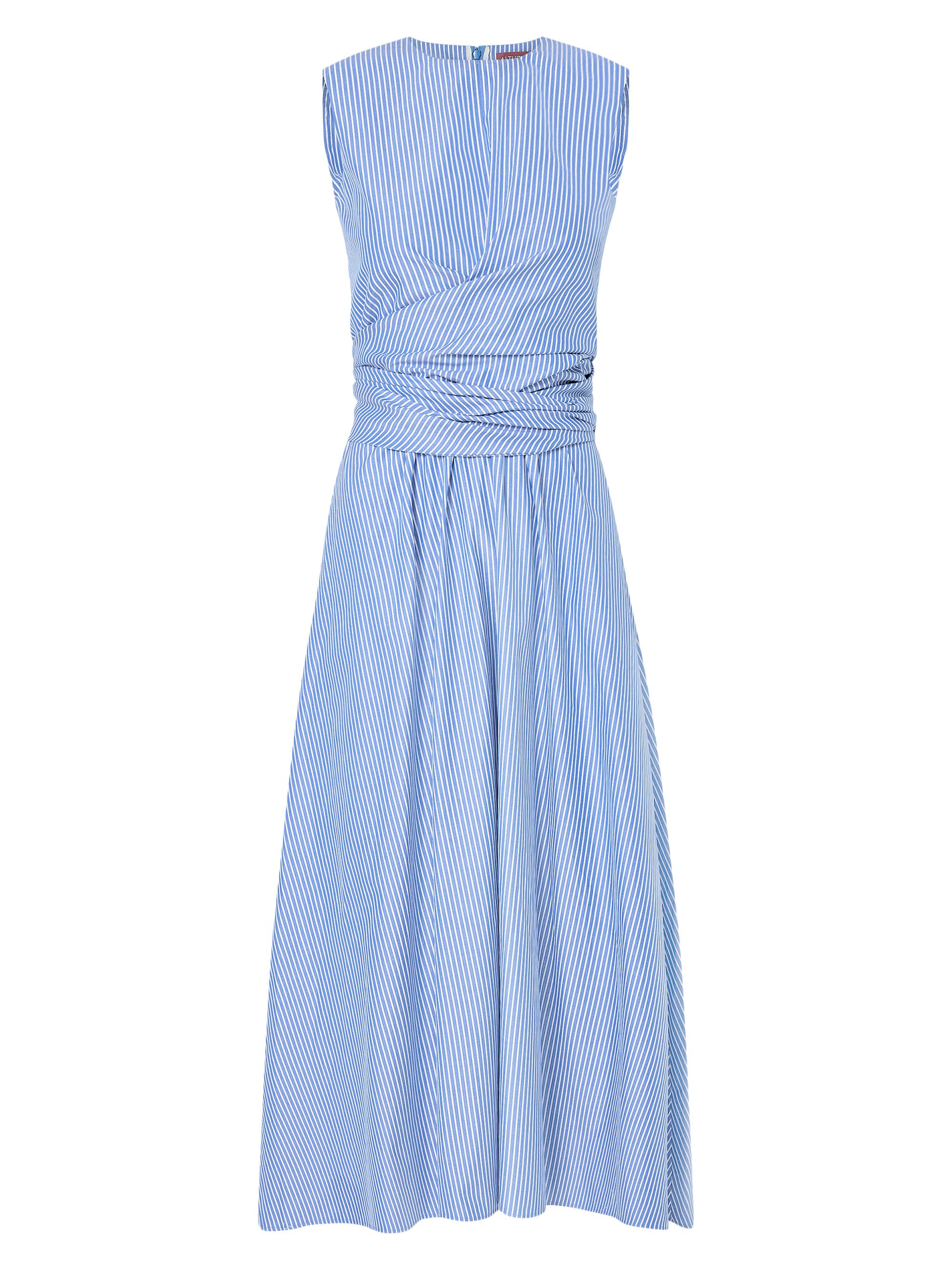 Altuzarra Women's Penny Striped Cotton Midi-Dress - Tidal Blue Stripe