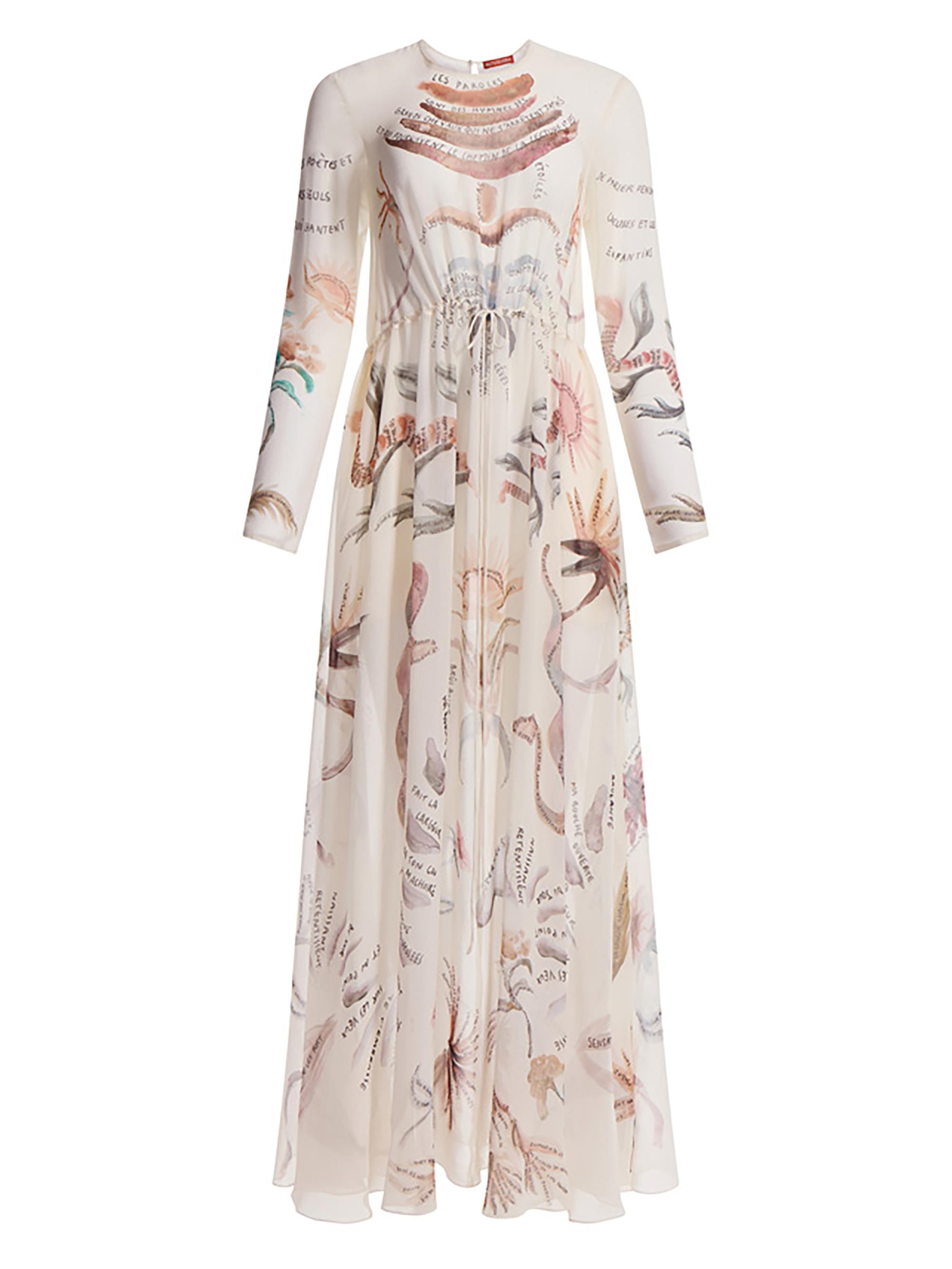 Altuzarra Women's Sybbeline Printed Silk Maxi Dress -  Figurative Tattoo