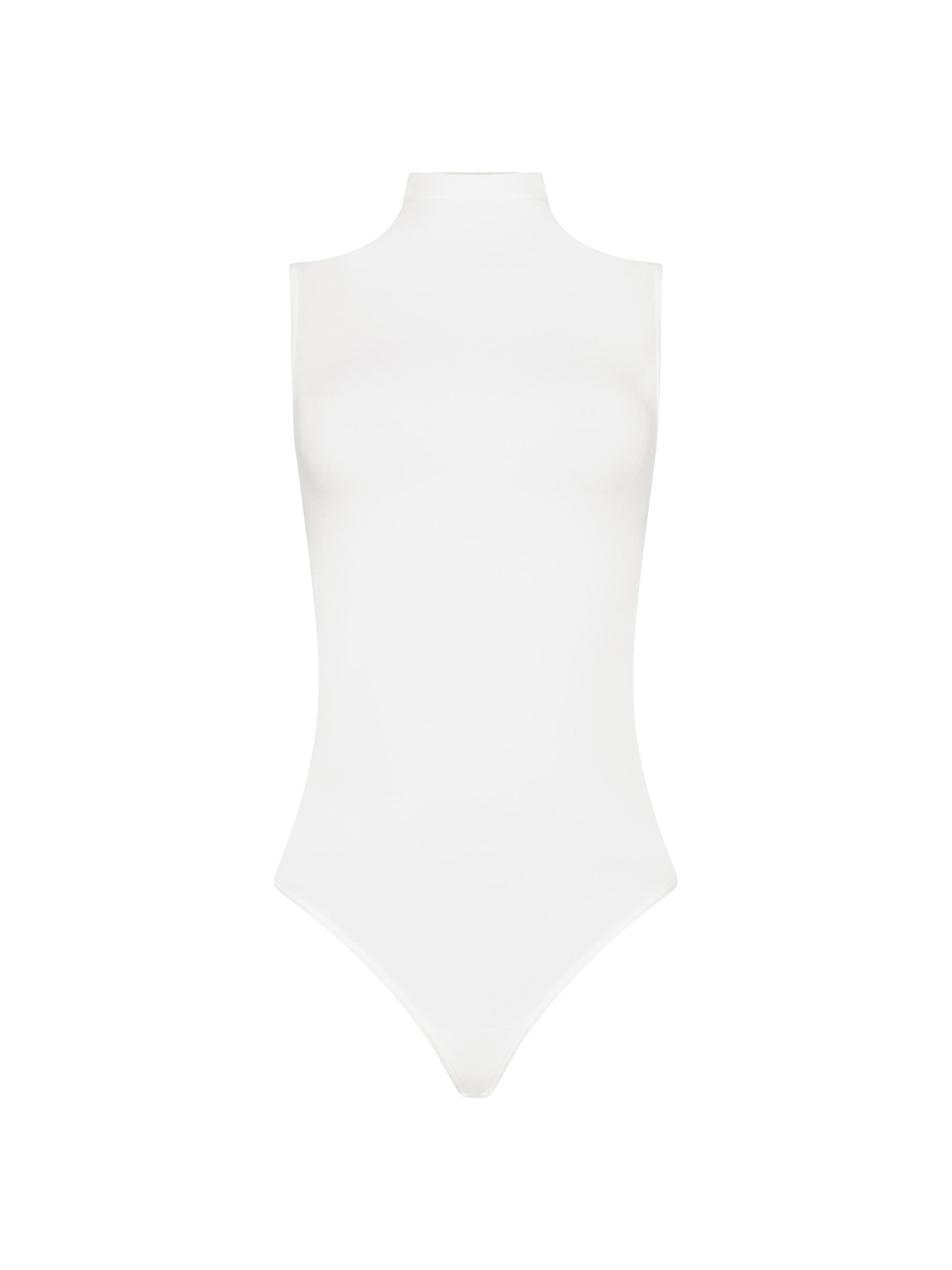 Wolford Women's Mock Turtleneck Sleeveless Bodysuit - White