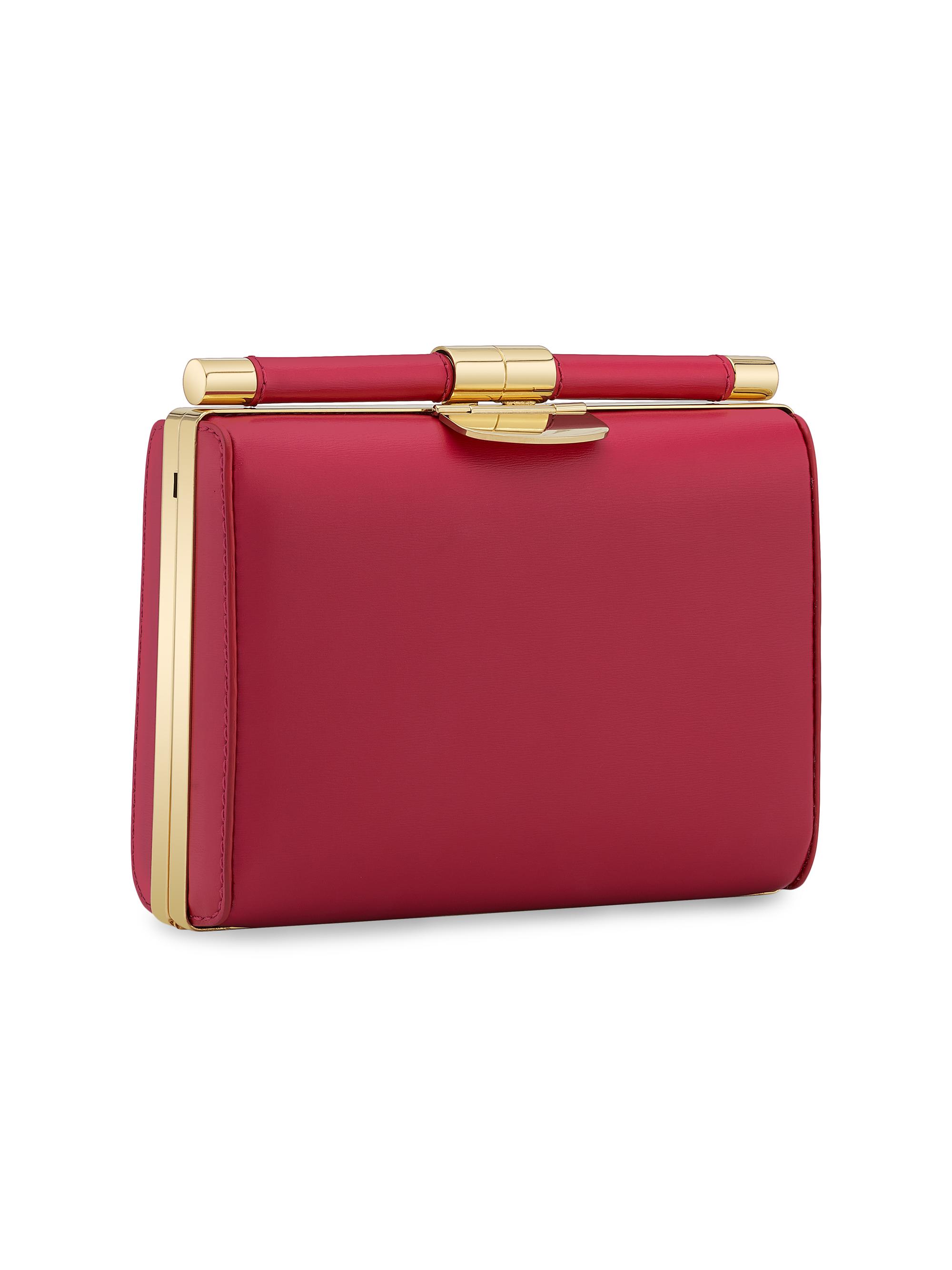 Tyler Ellis Women's Jamie Clutch Small in Du Puy Leather - Azalea