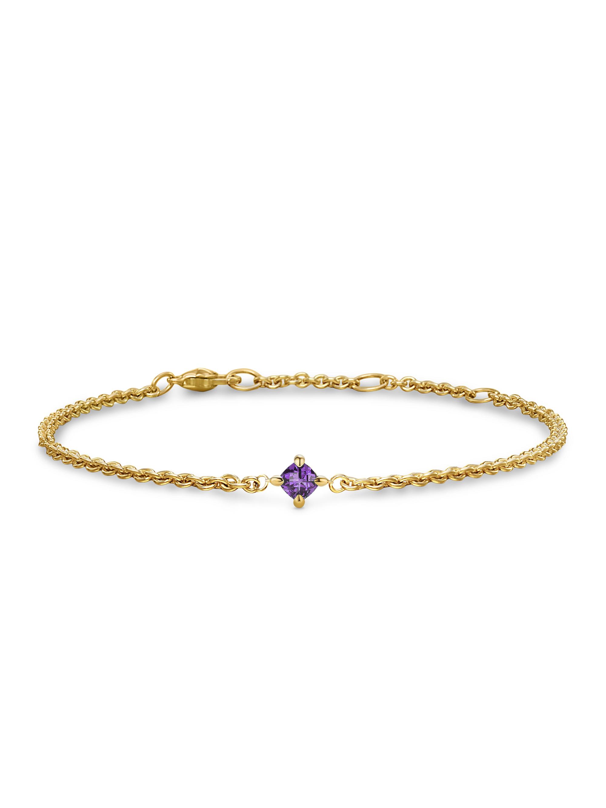 David Yurman Women's Micro Chatelaine Chain Bracelet in 18K Yellow Gold - Amethyst