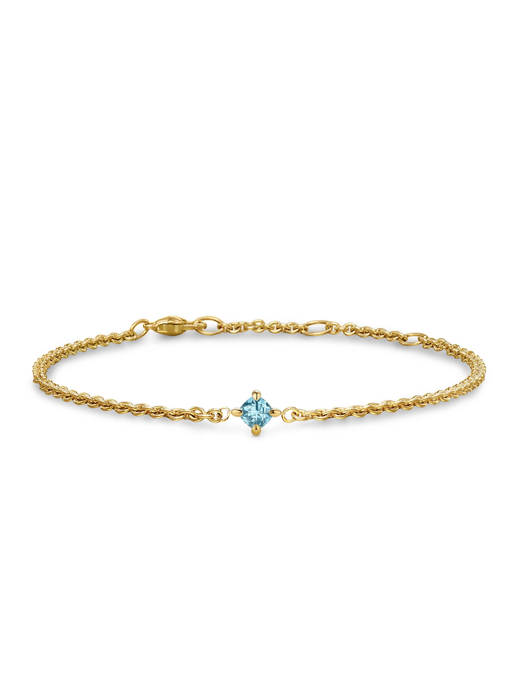 David Yurman Women's Micro Chatelaine Chain Bracelet in 18K Yellow Gold - Aquamarine