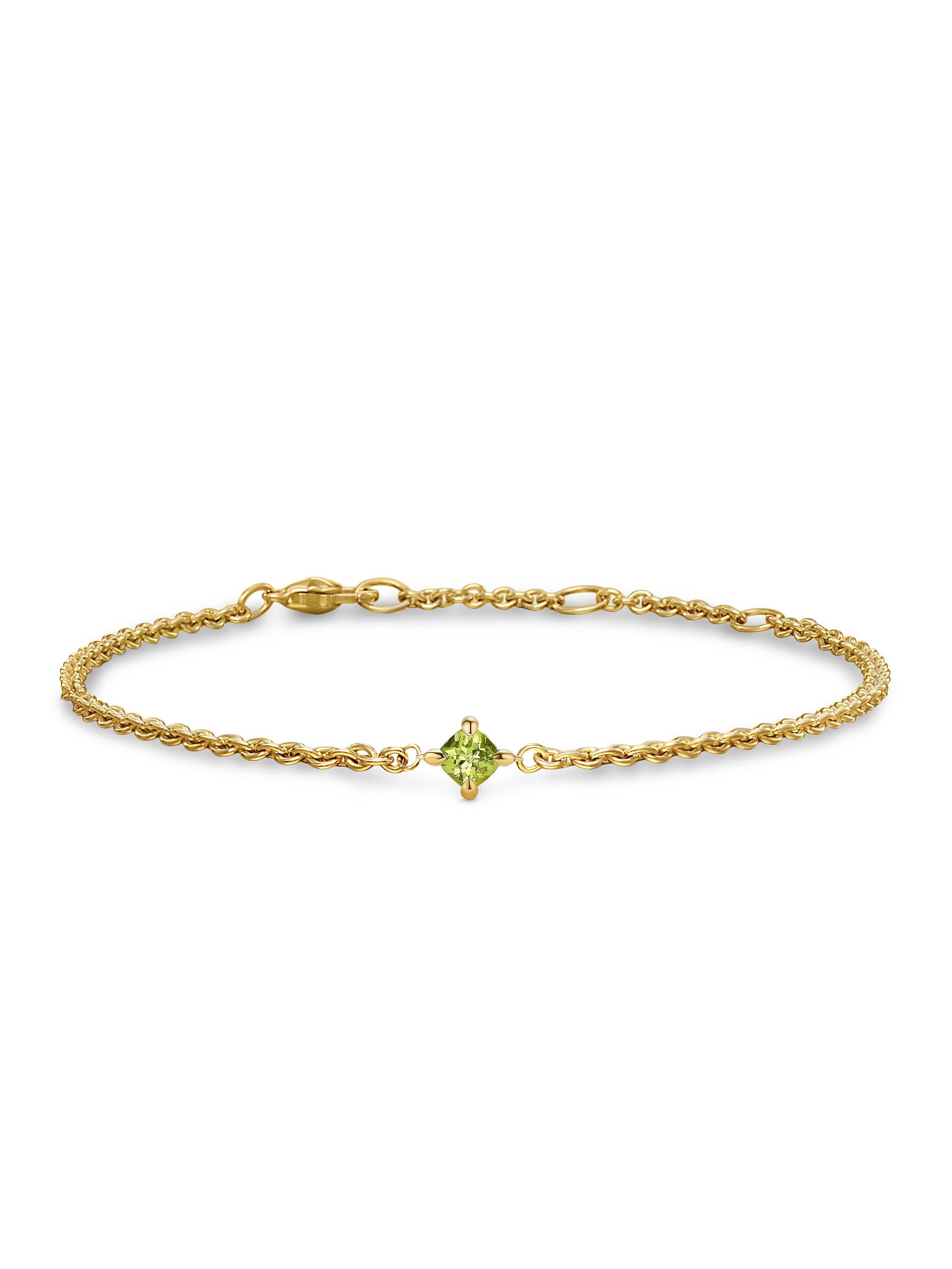 David Yurman Women's Micro Chatelaine Chain Bracelet in 18K Yellow Gold - Peridot