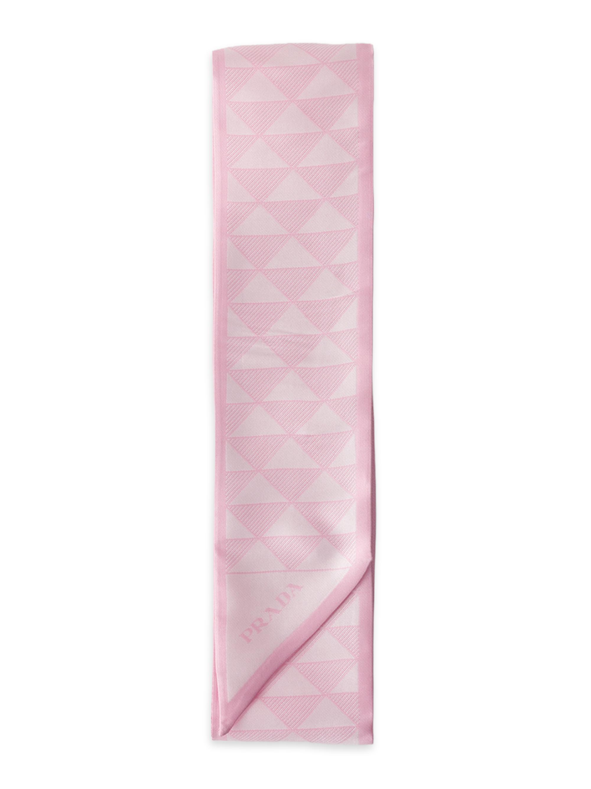 Prada Women's Printed Silk Skinny Scarf - Pink