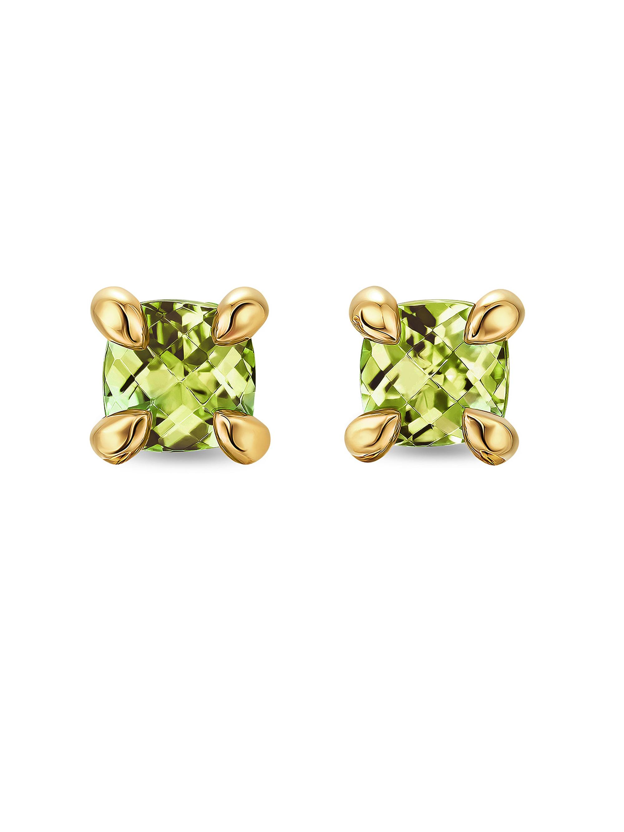 David Yurman Women's Micro Chatelaine Stud Earrings in 18K Yellow Gold - Turquoise